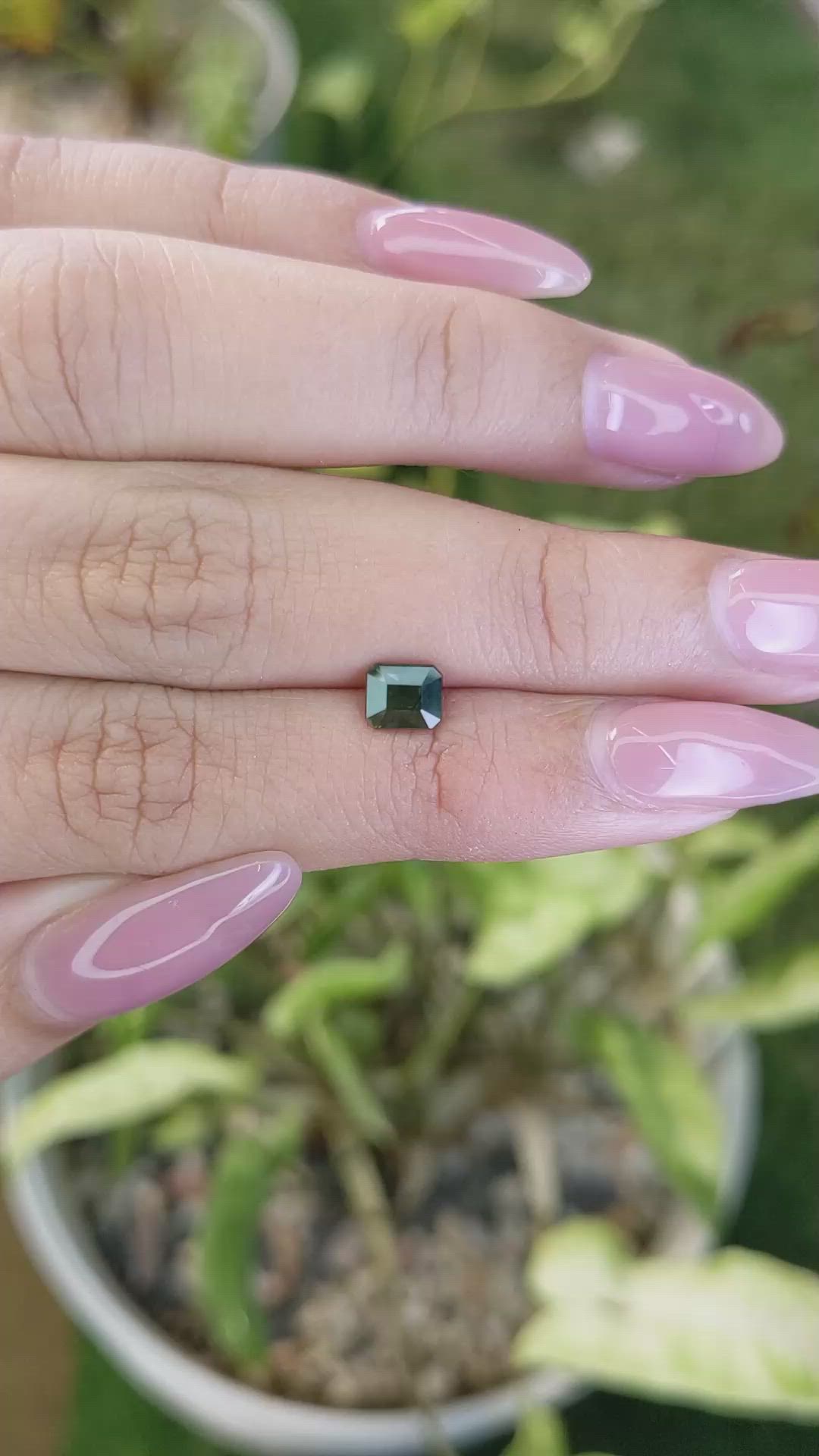 0.80 Ct. Green Sapphire from Madagascar Size Video