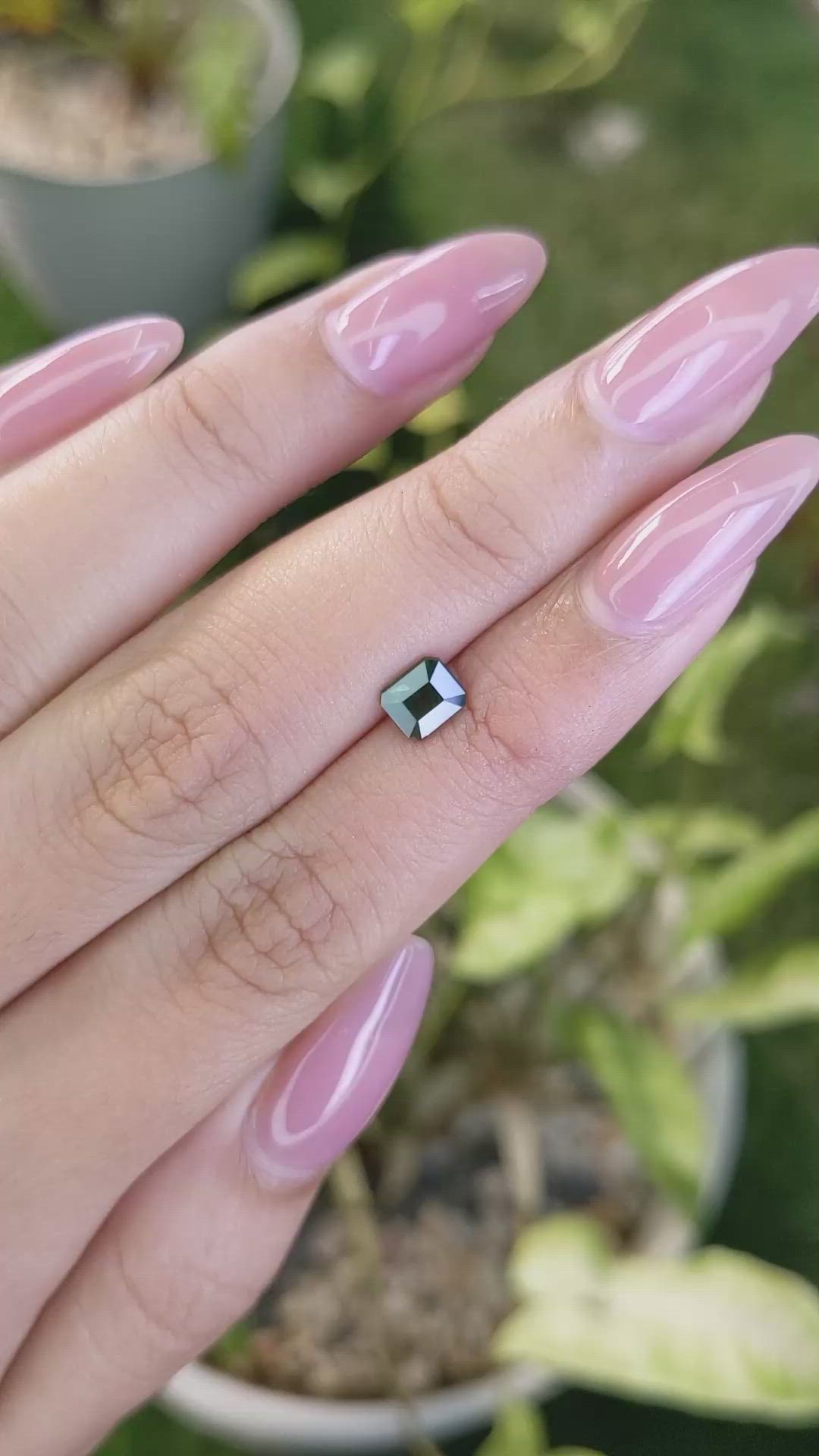 0.80 Ct. Green Sapphire from Madagascar Size Video