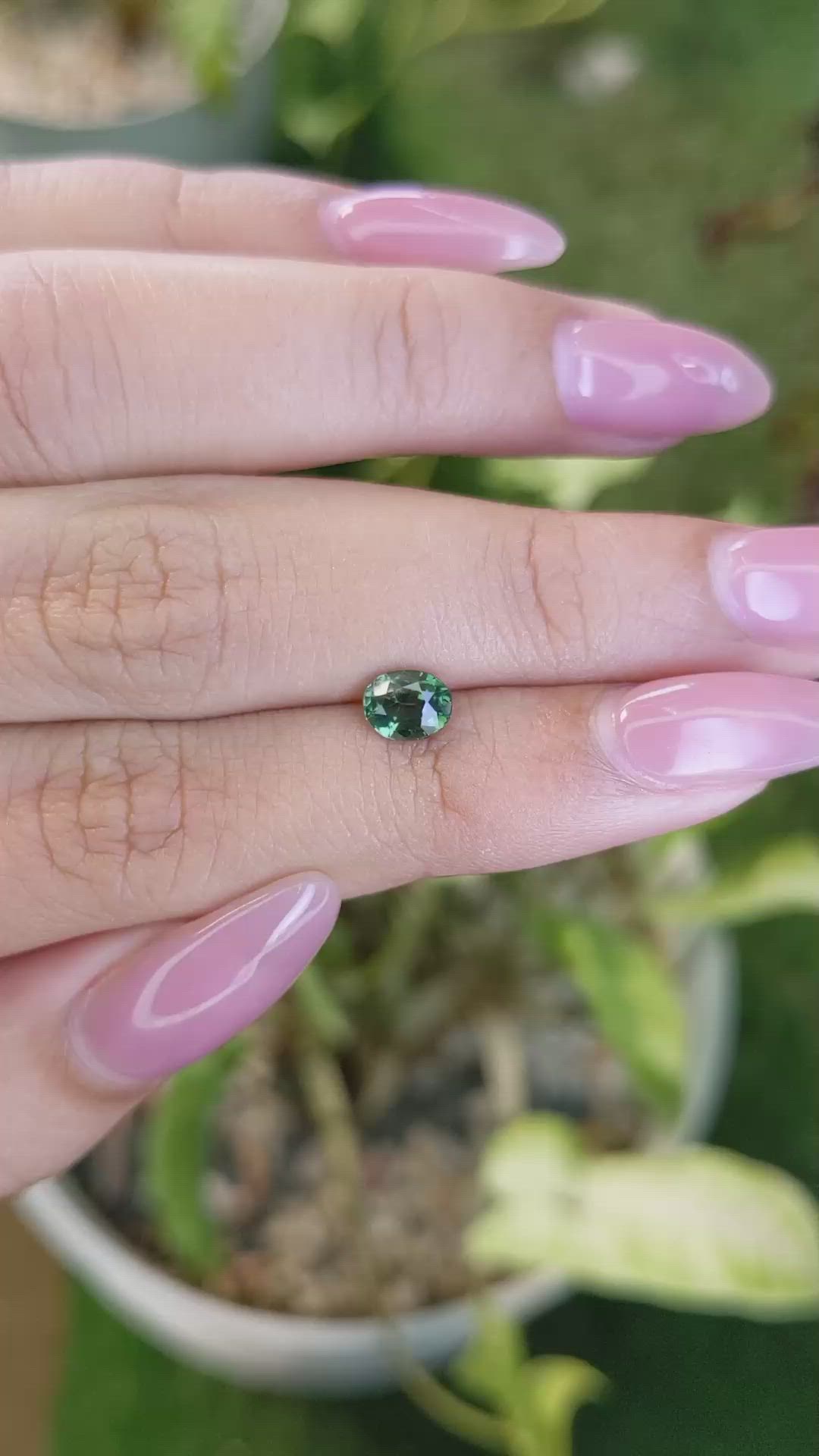 0.83 Ct. Green Sapphire from Madagascar Size Video