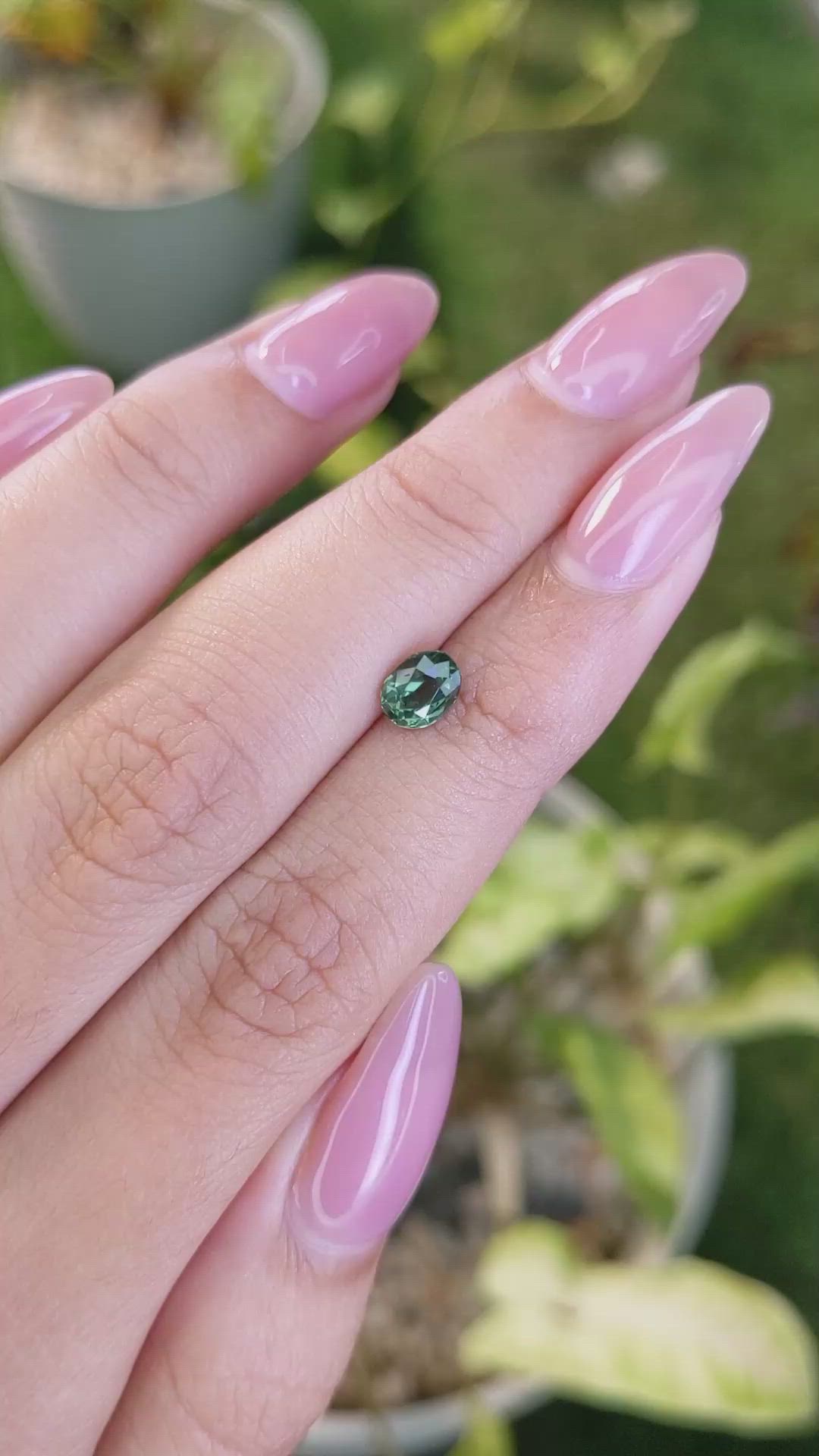 0.83 Ct. Green Sapphire from Madagascar Size Video