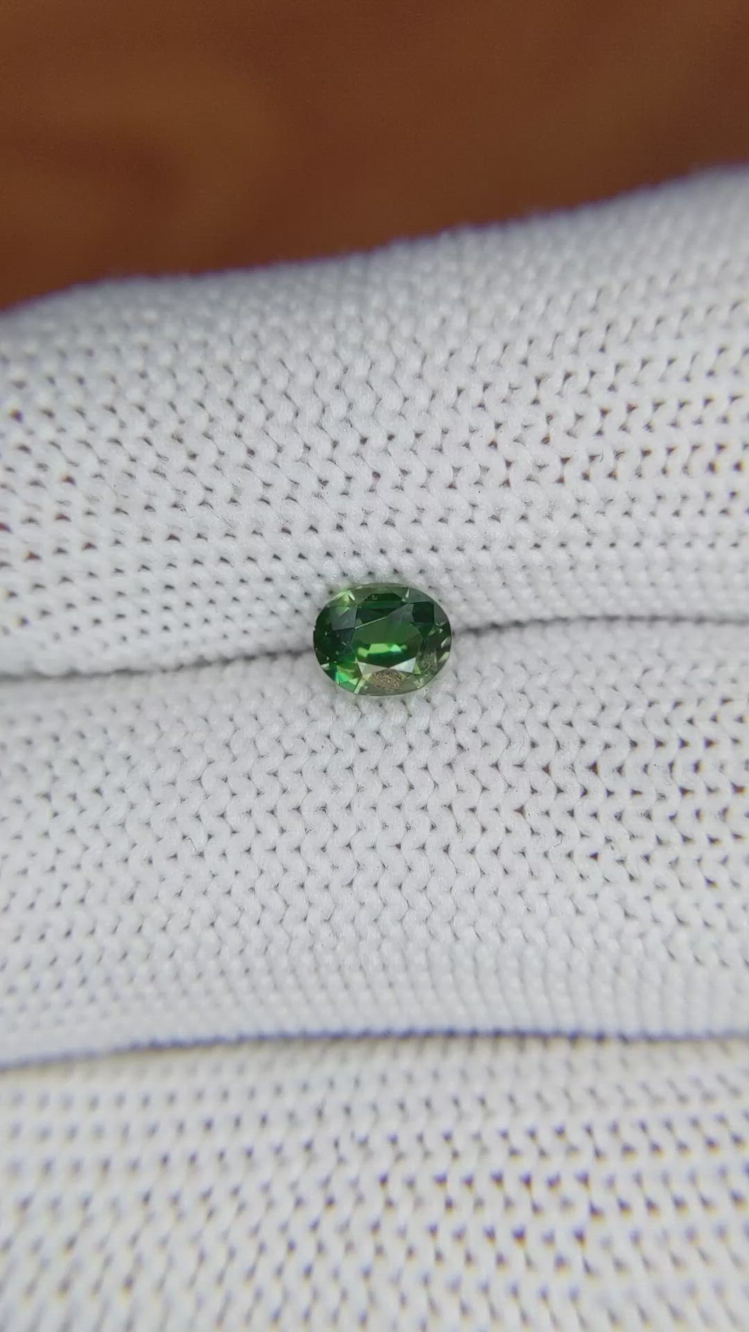 0.83 Ct. Green Sapphire from Madagascar Size Video