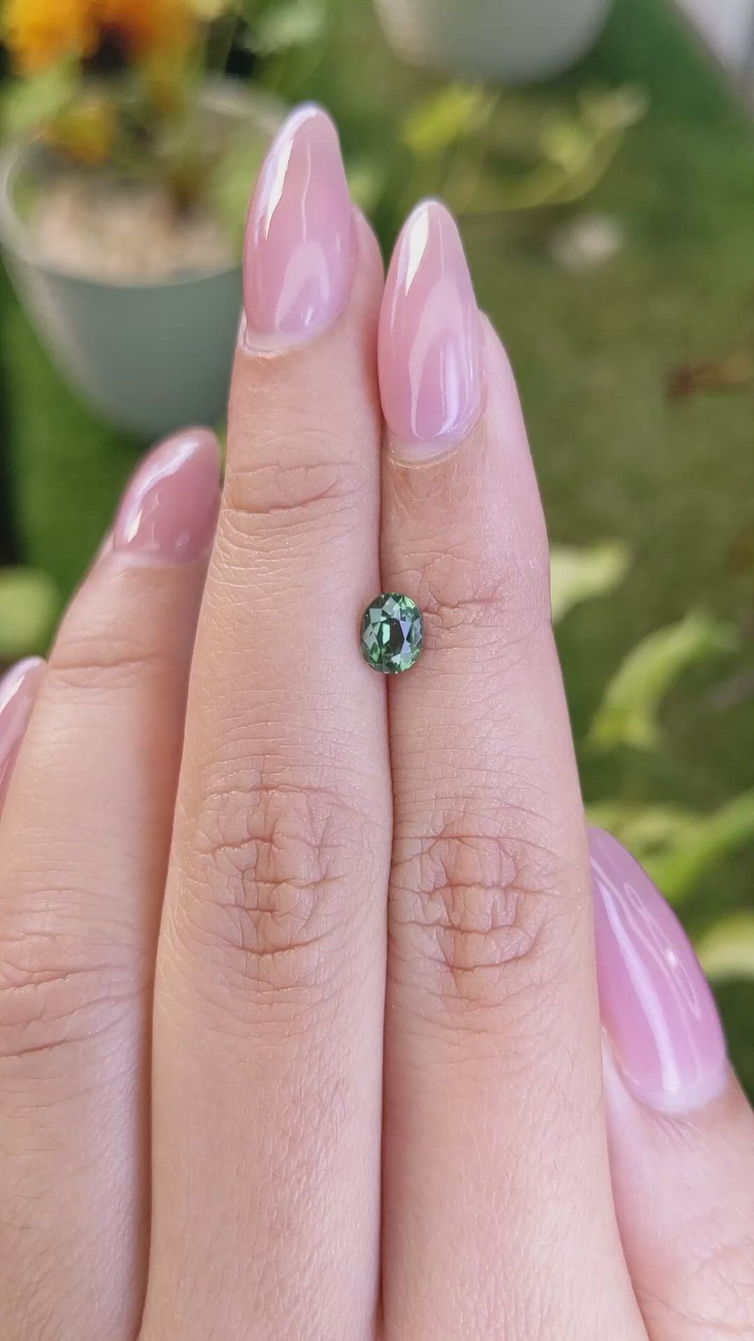 0.83 Ct. Green Sapphire from Madagascar Size Video