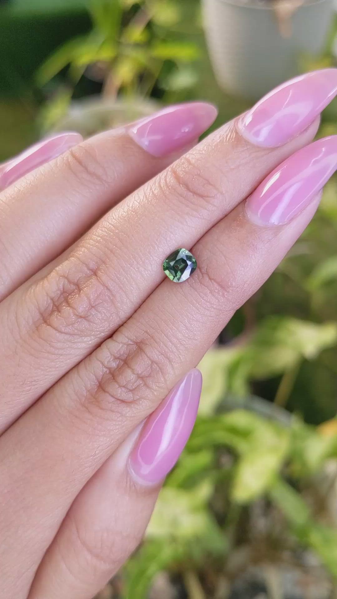 0.65 Ct. Green Sapphire from Madagascar Size Video