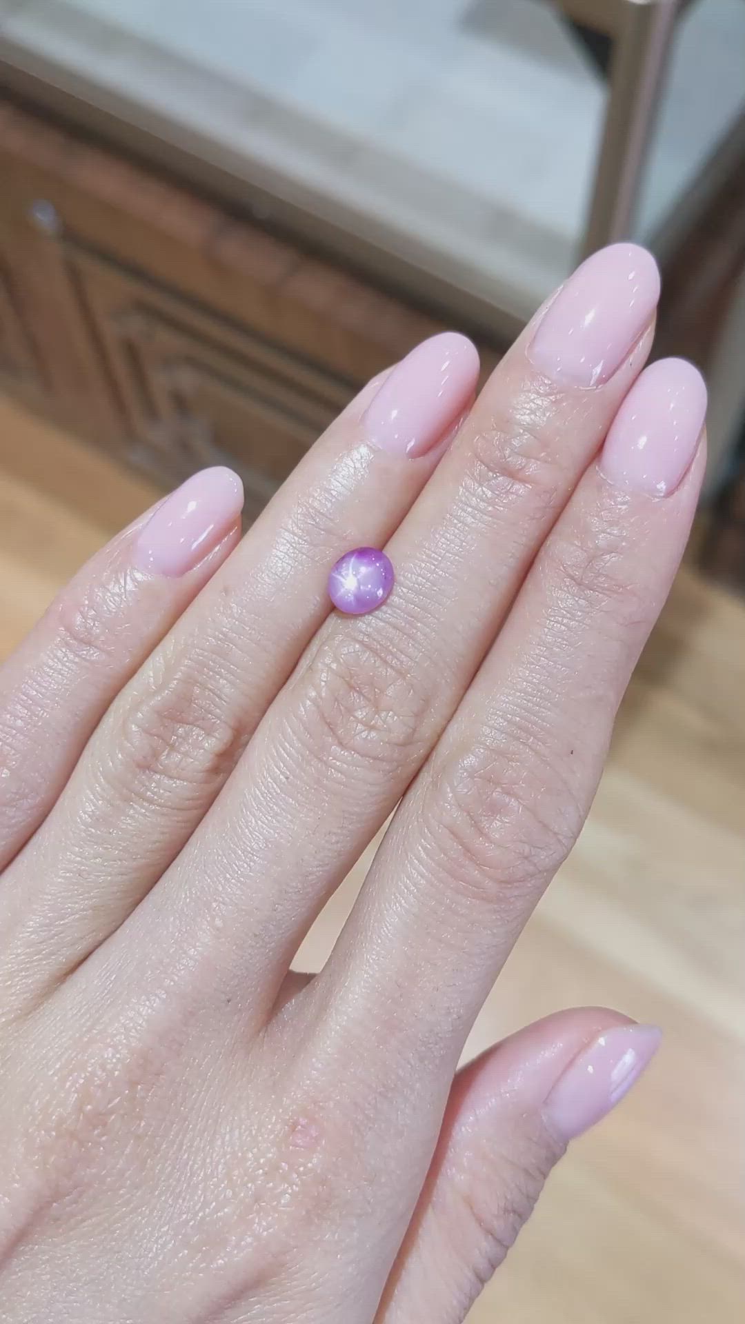 1.57 Ct. Pink Star Sapphire from Burma (Myanmar) Size Video