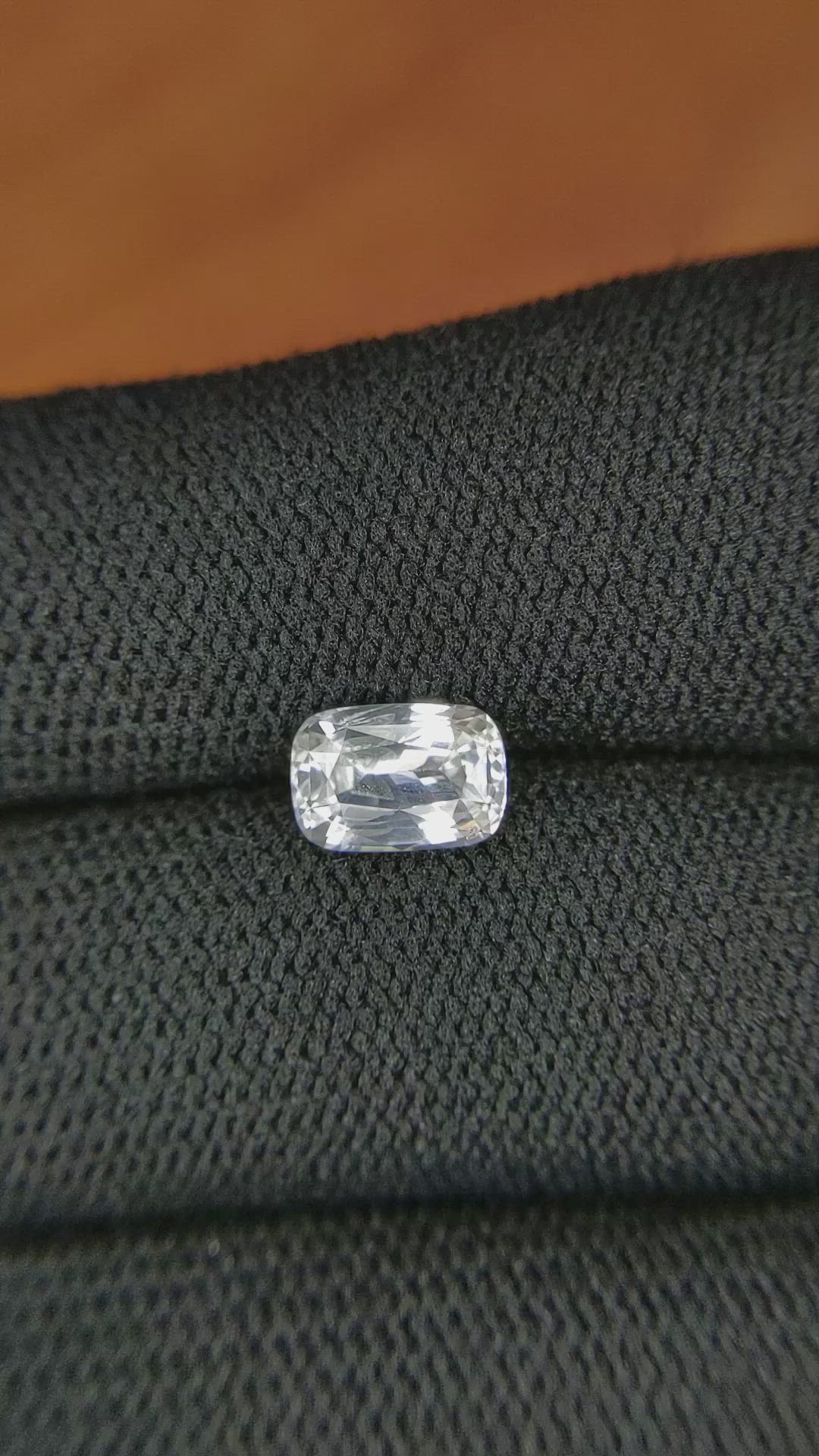 1.71 Ct. White Sapphire from Ceylon (Sri Lanka) Size Video