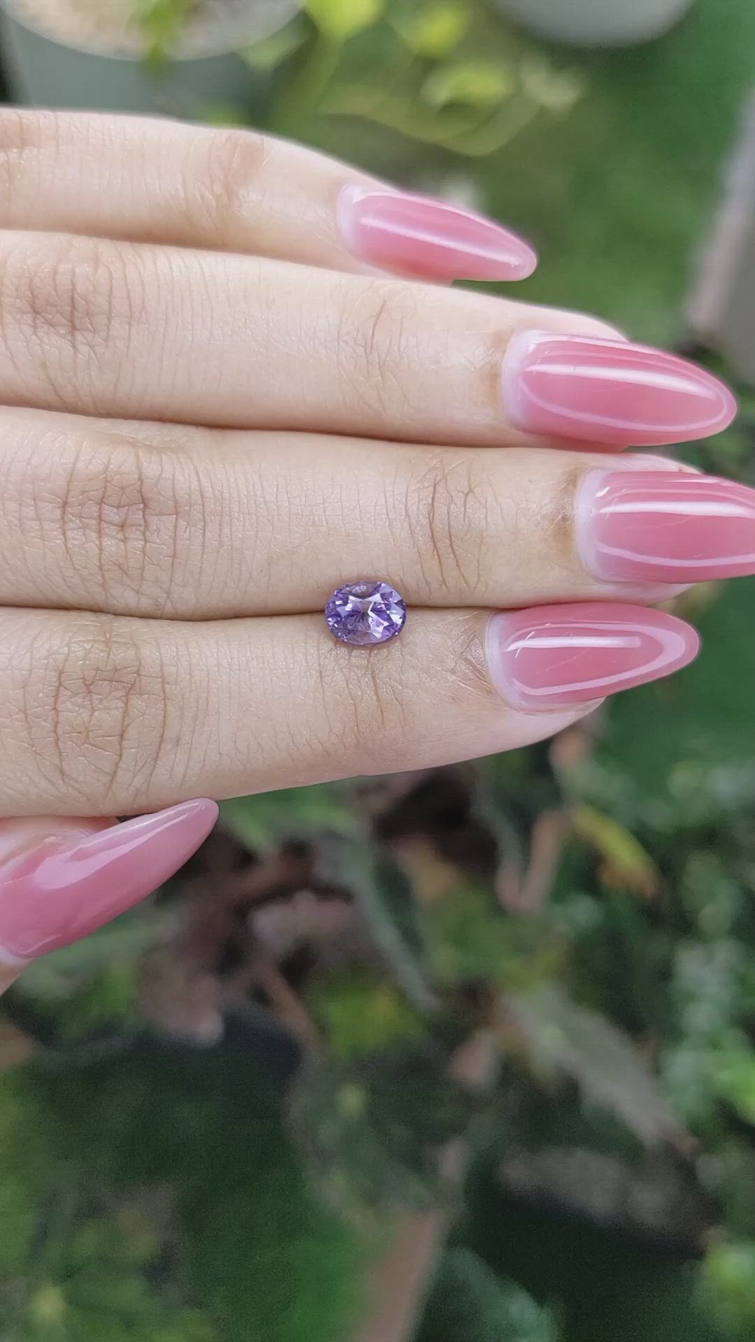 1.26 Ct. Pinkish Purple Sapphire from Ceylon (Sri Lanka) Size Video
