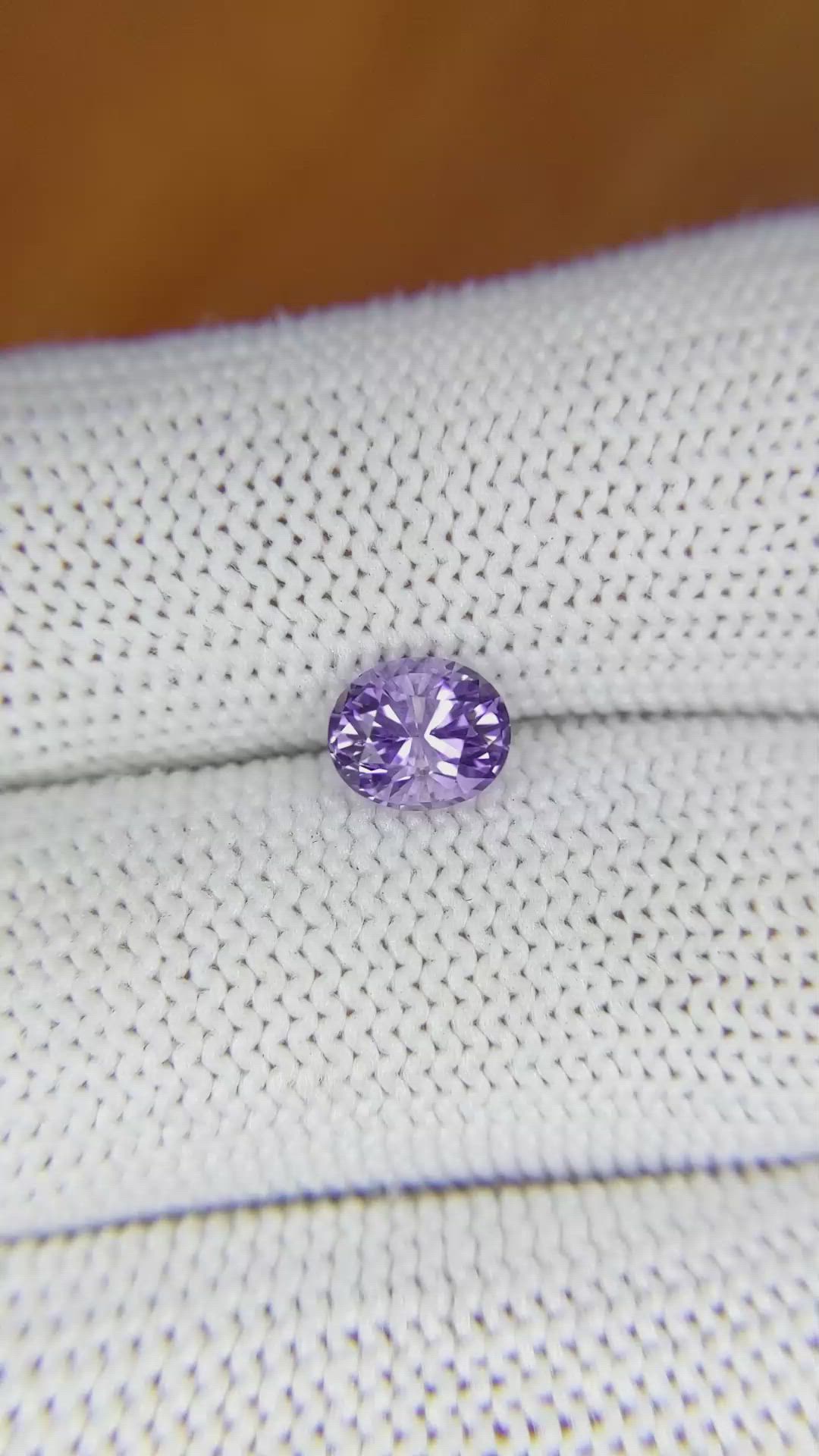 1.26 Ct. Pinkish Purple Sapphire from Ceylon (Sri Lanka) Size Video