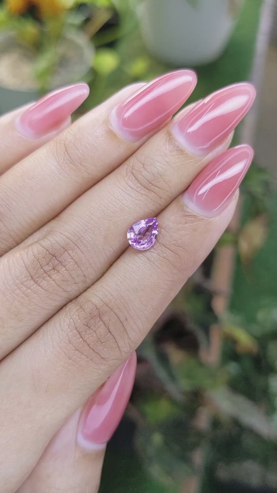 1.16 Ct. Pinkish Purple Sapphire from Ceylon (Sri Lanka) Size Video