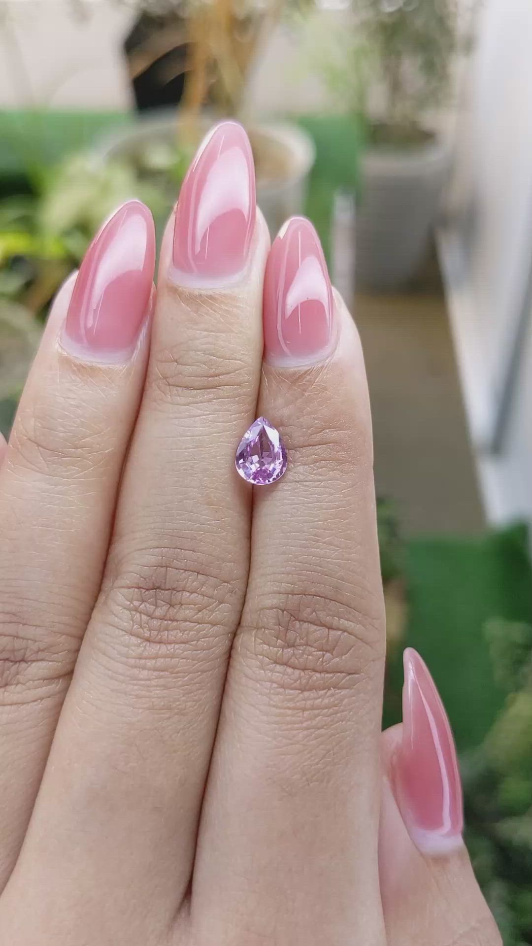 1.16 Ct. Pinkish Purple Sapphire from Ceylon (Sri Lanka) Size Video