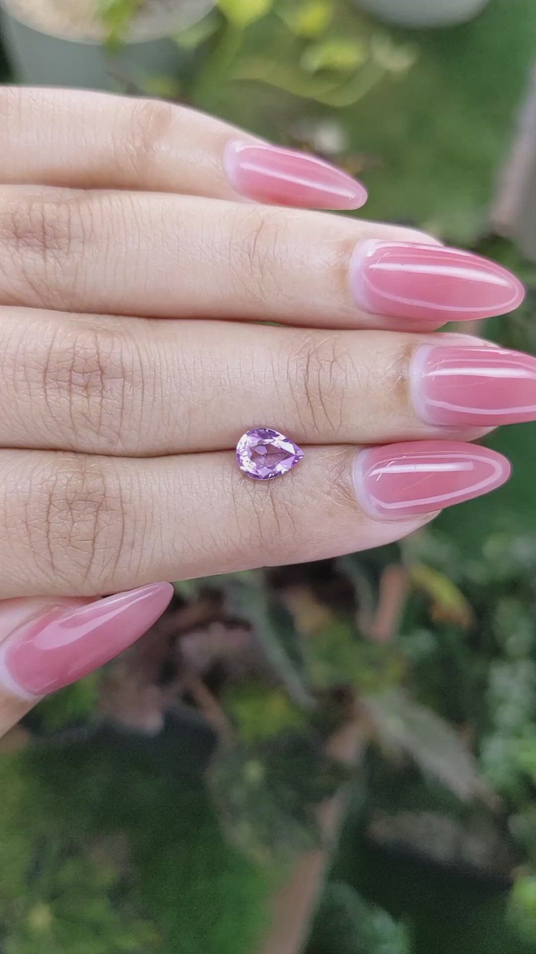 1.16 Ct. Pinkish Purple Sapphire from Ceylon (Sri Lanka) Size Video