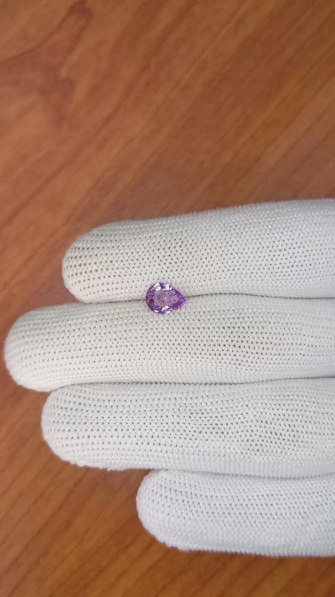 1.16 Ct. Pinkish Purple Sapphire from Ceylon (Sri Lanka) Size Video