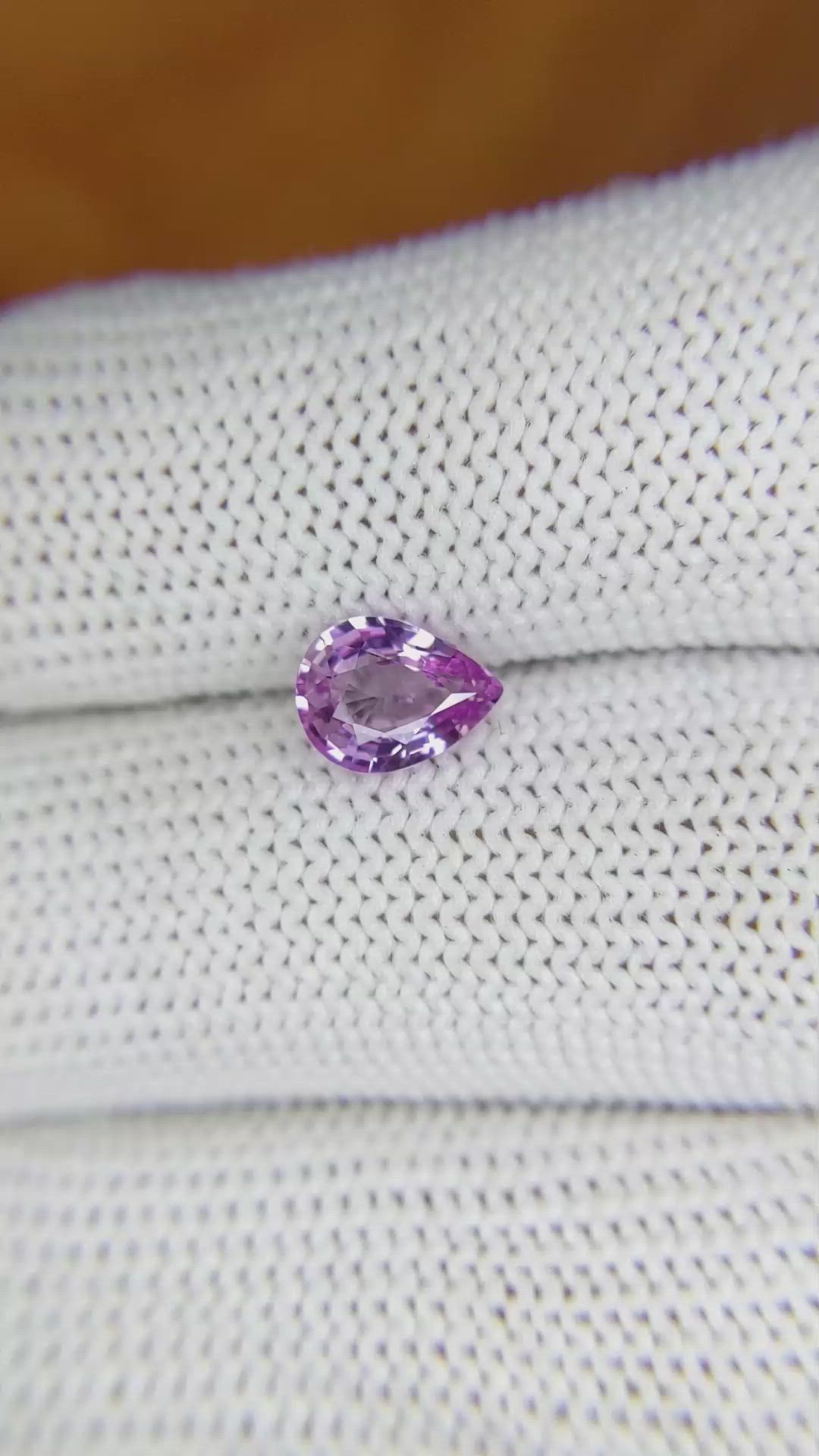 1.16 Ct. Pinkish Purple Sapphire from Ceylon (Sri Lanka) Size Video