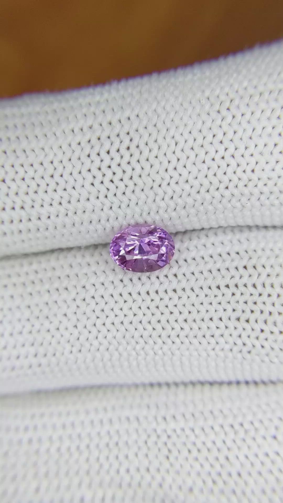 1.06 Ct. Pinkish Purple Sapphire from Ceylon (Sri Lanka) Size Video