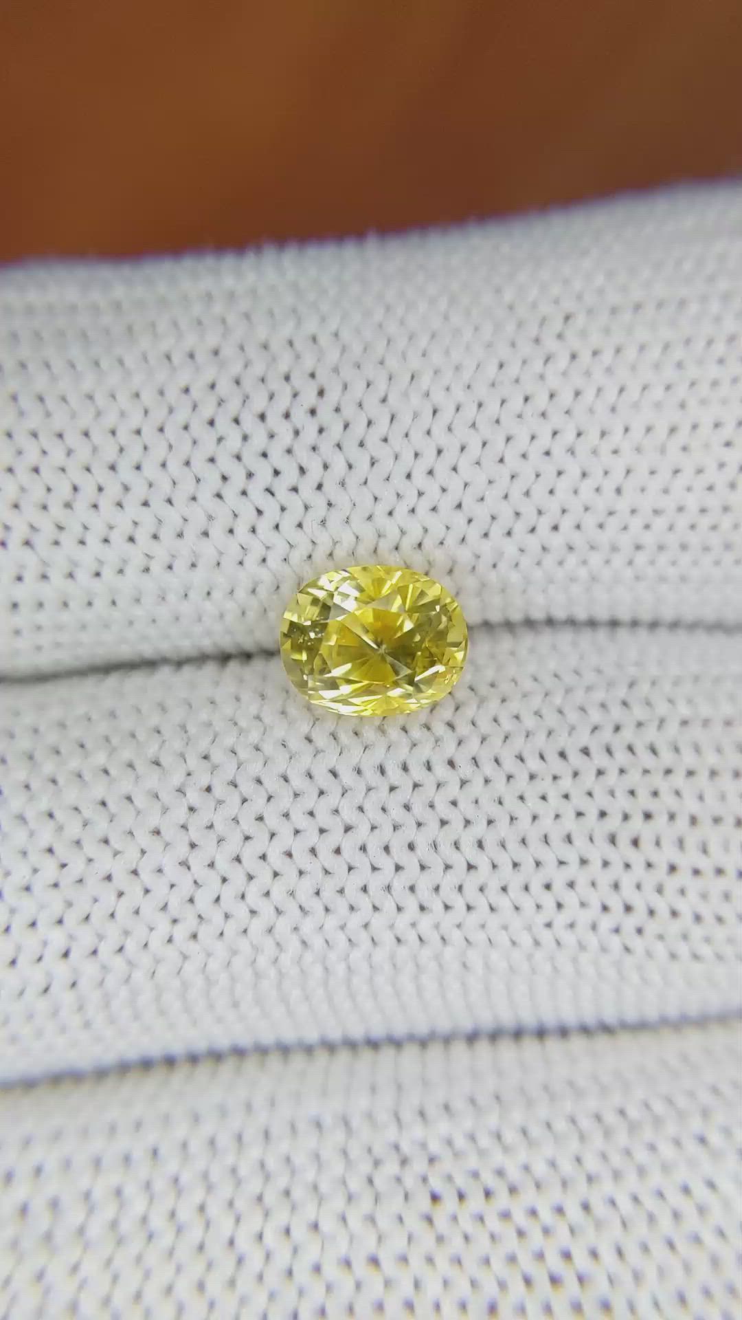2.09 Ct. Yellow Sapphire from Ceylon (Sri Lanka) Size Video