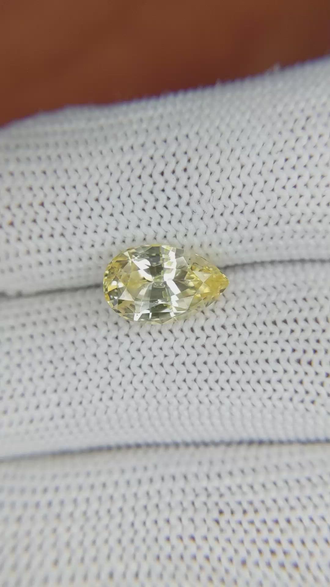 3.18 Ct. Yellow Sapphire from Ceylon (Sri Lanka) Size Video