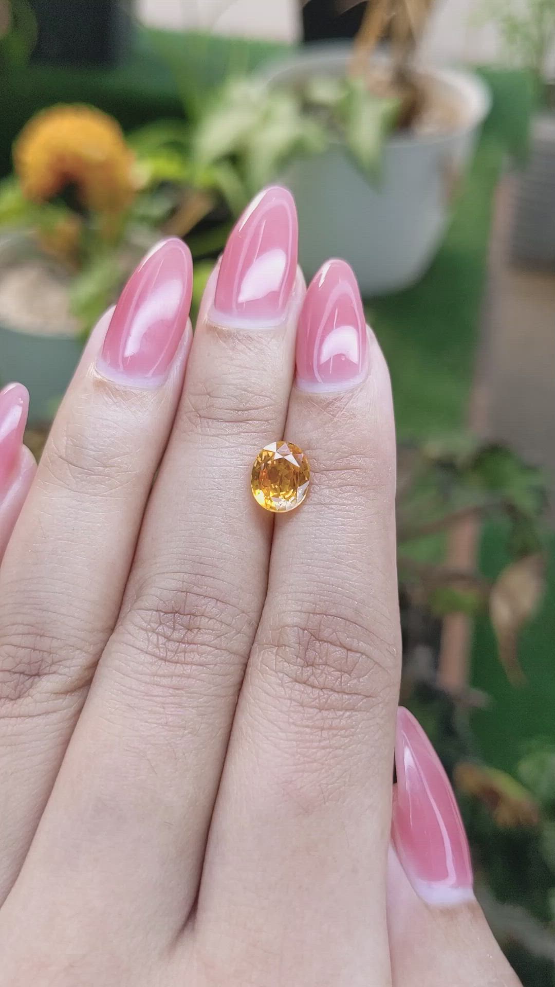 2.14 Ct. Yellowish Orange Sapphire from Ceylon (Sri Lanka) Size Video