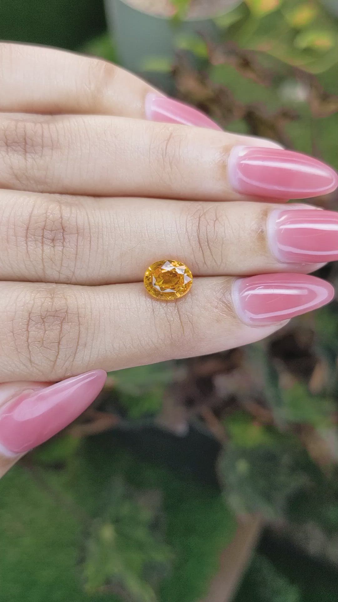 2.14 Ct. Yellowish Orange Sapphire from Ceylon (Sri Lanka) Size Video