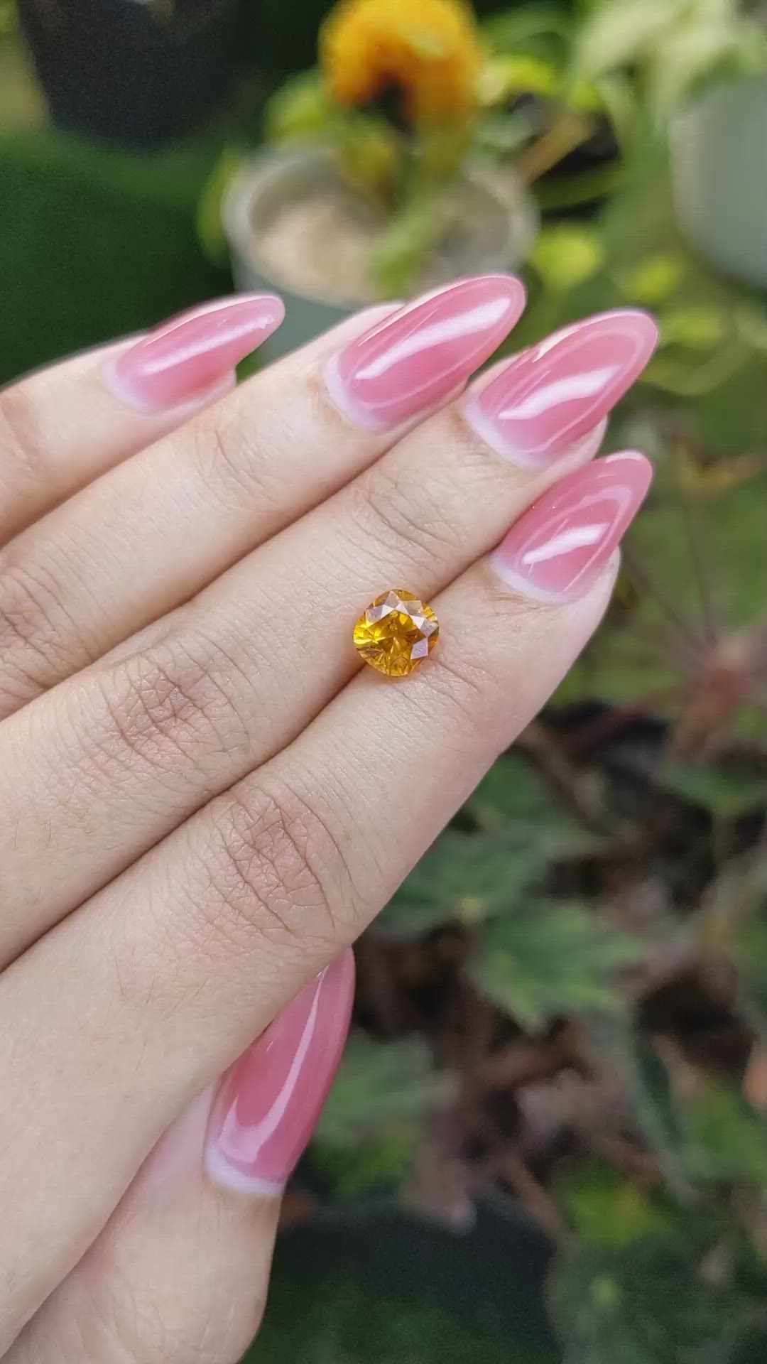 2.15 Ct. Yellowish Orange Sapphire from Ceylon (Sri Lanka) Size Video