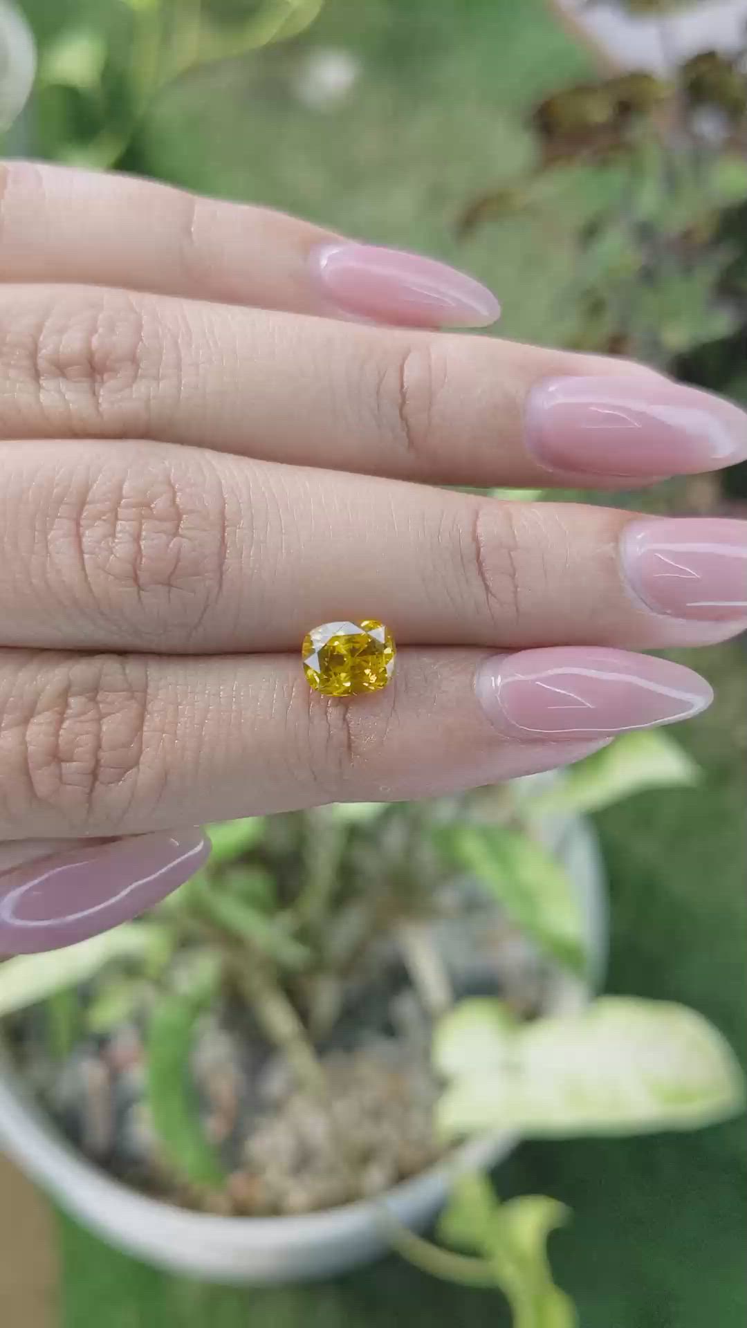 1.98 Ct. Orangish Yellow Sapphire from Ceylon (Sri Lanka) Size Video