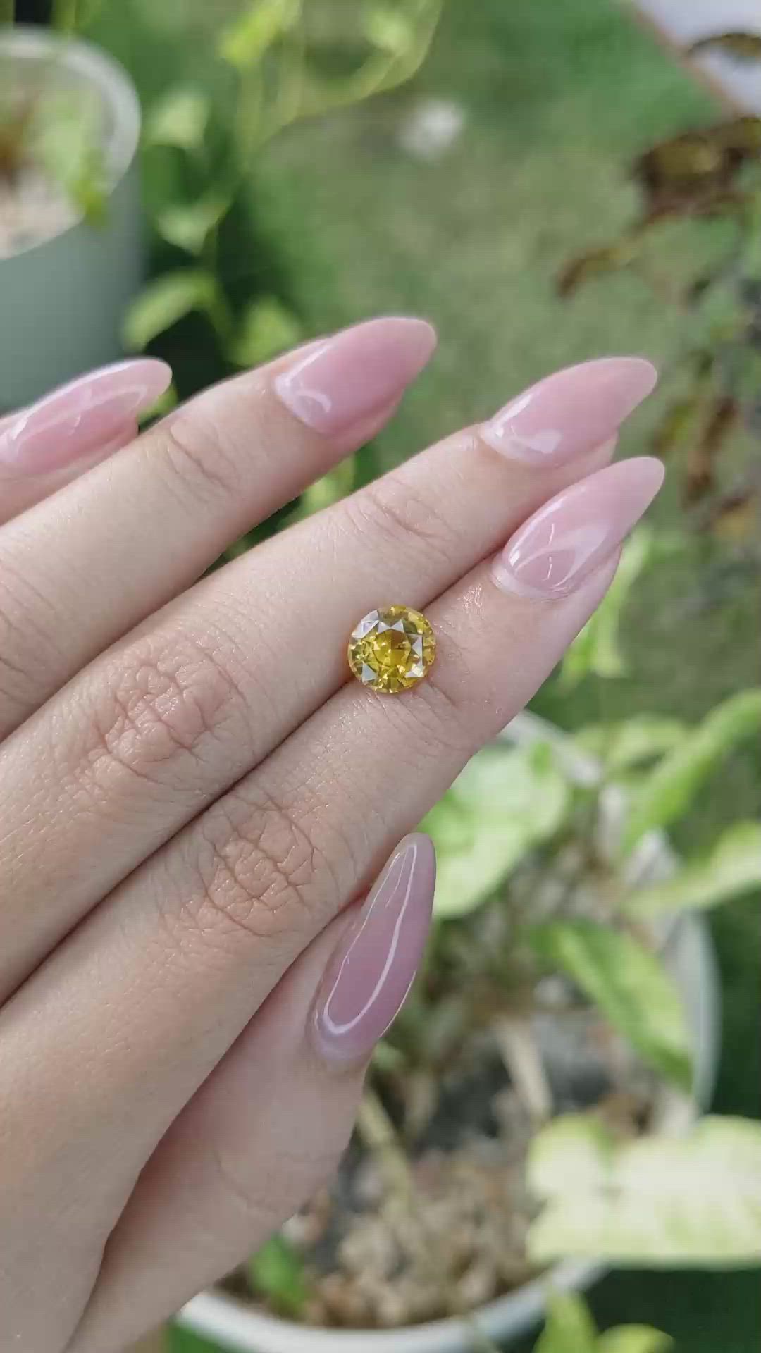 2.28 Ct. Orangish Yellow Sapphire from Ceylon (Sri Lanka) Size Video