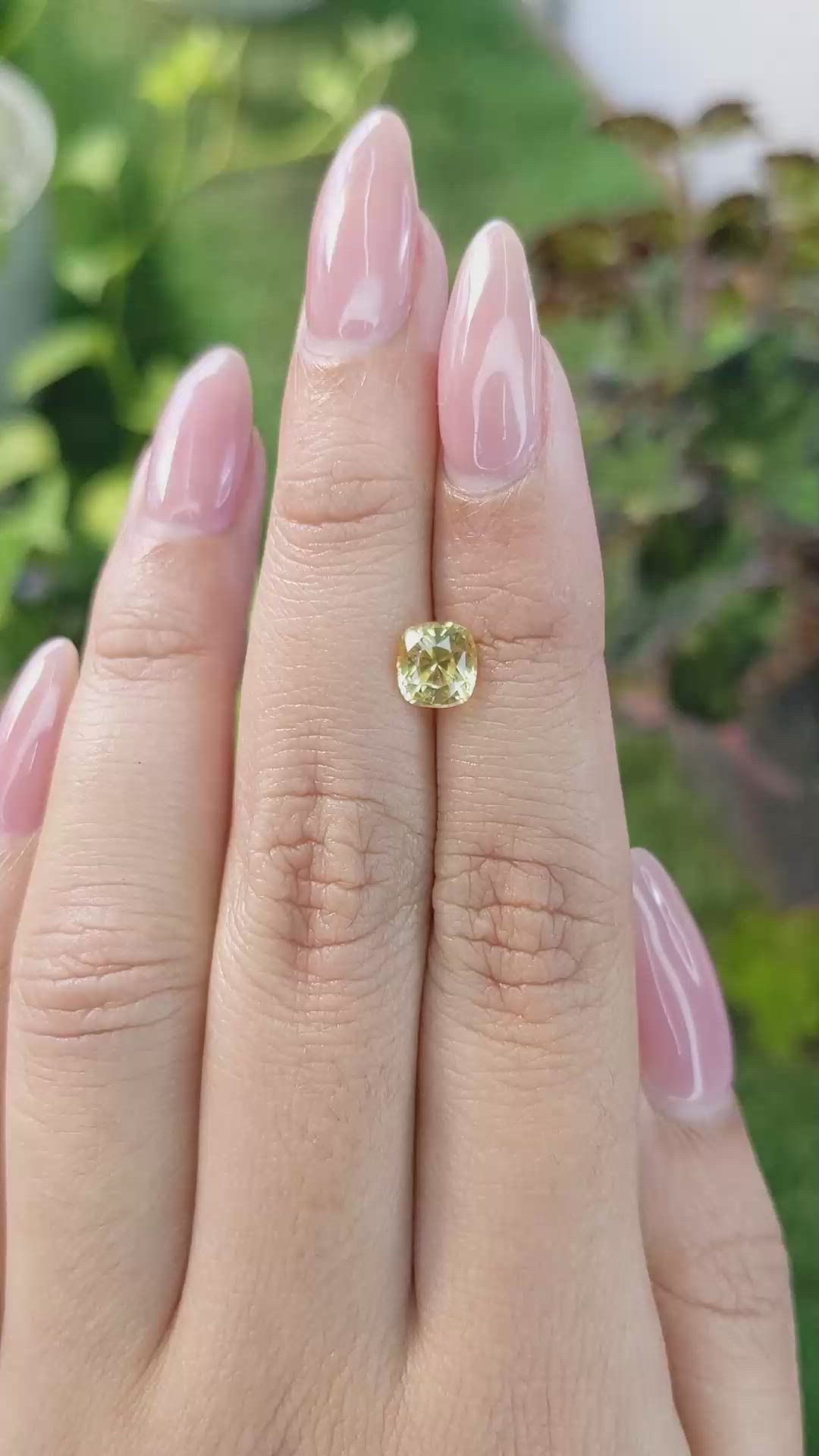 1.42 Ct. Yellow Sapphire from Ceylon (Sri Lanka) Size Video