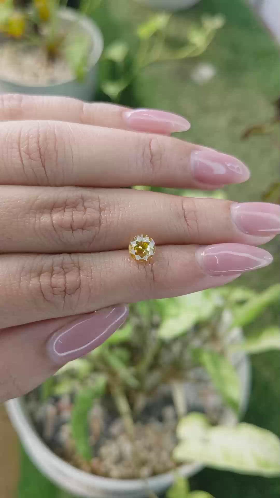 1.89 Ct. Orangish Yellow Sapphire from Ceylon (Sri Lanka) Size Video