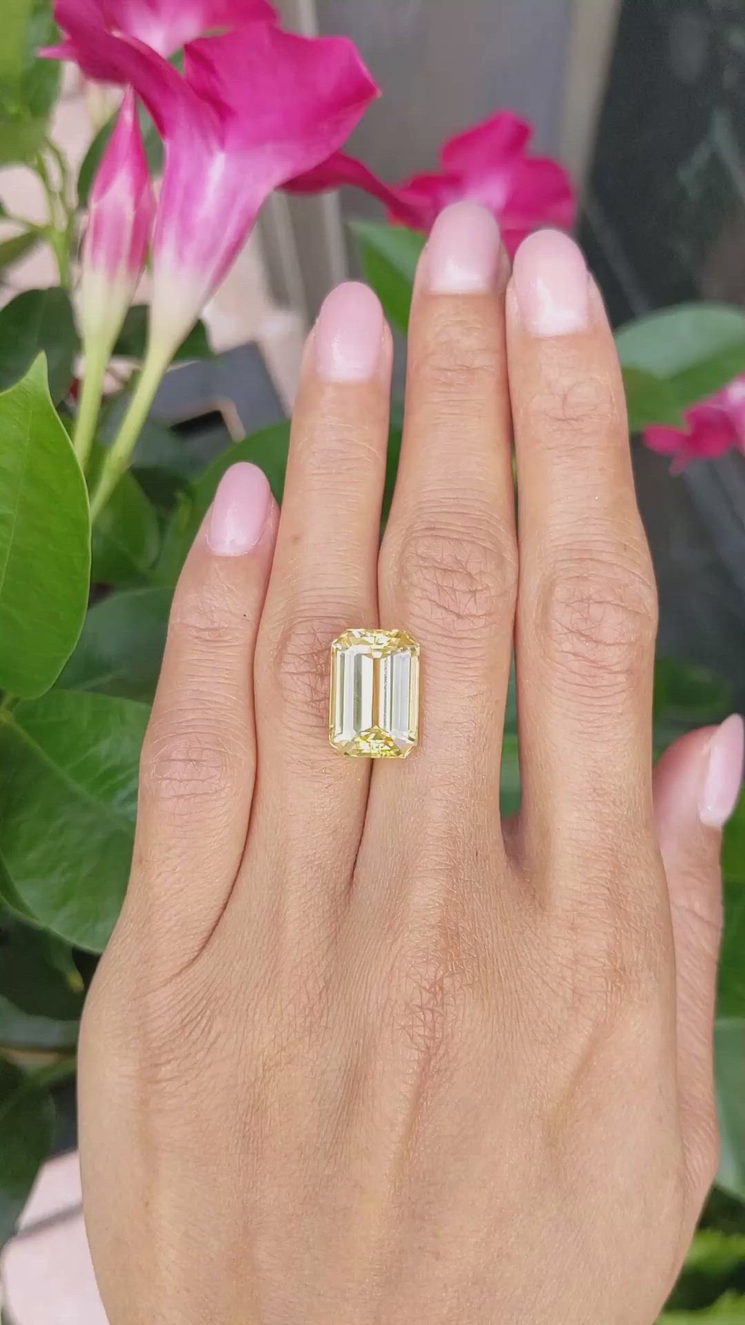 12.43 Ct. Yellow Sapphire from Ceylon (Sri Lanka) Size Video
