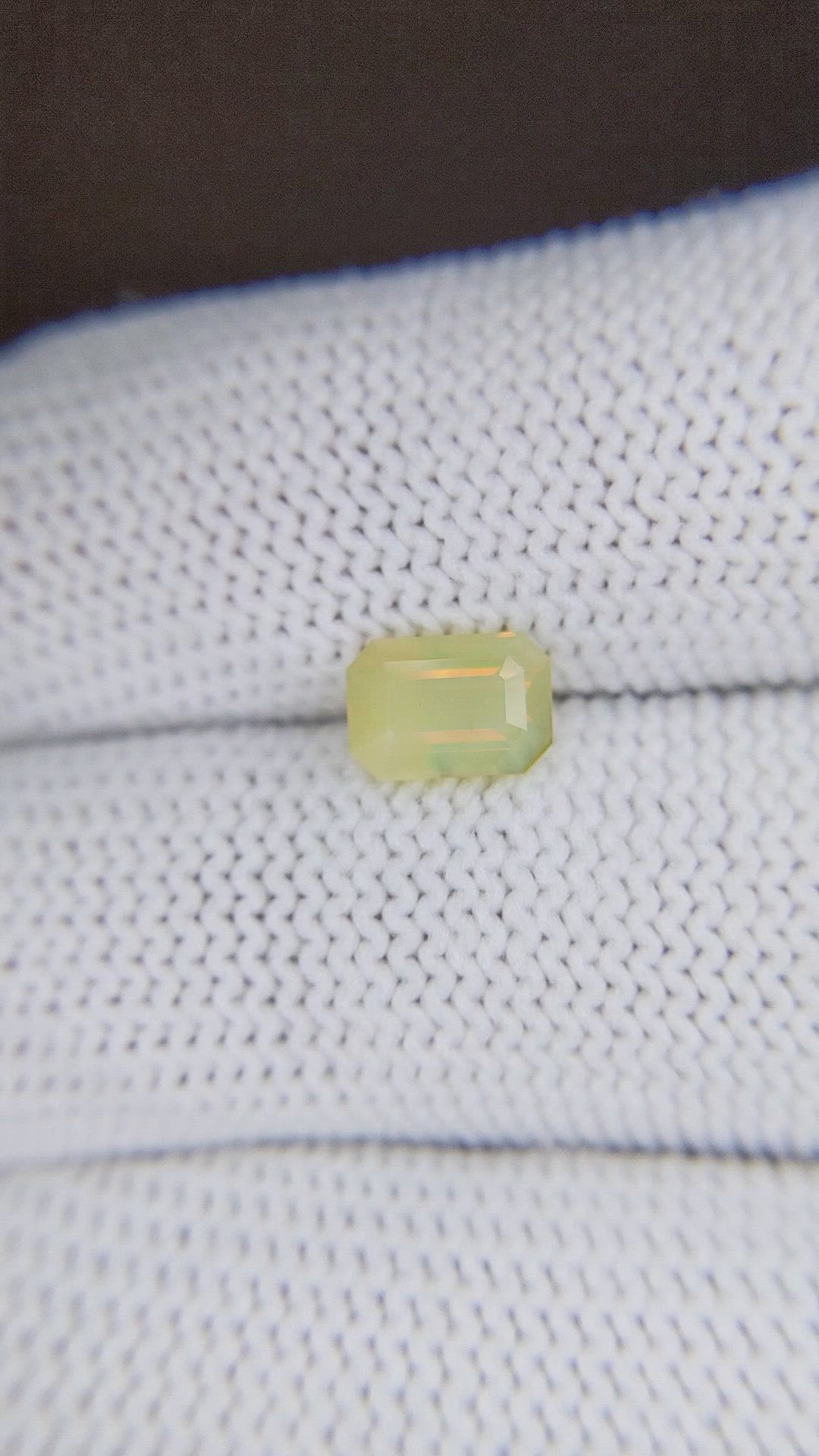 1.56 Ct. Yellowish Green Sapphire from Madagascar Size Video