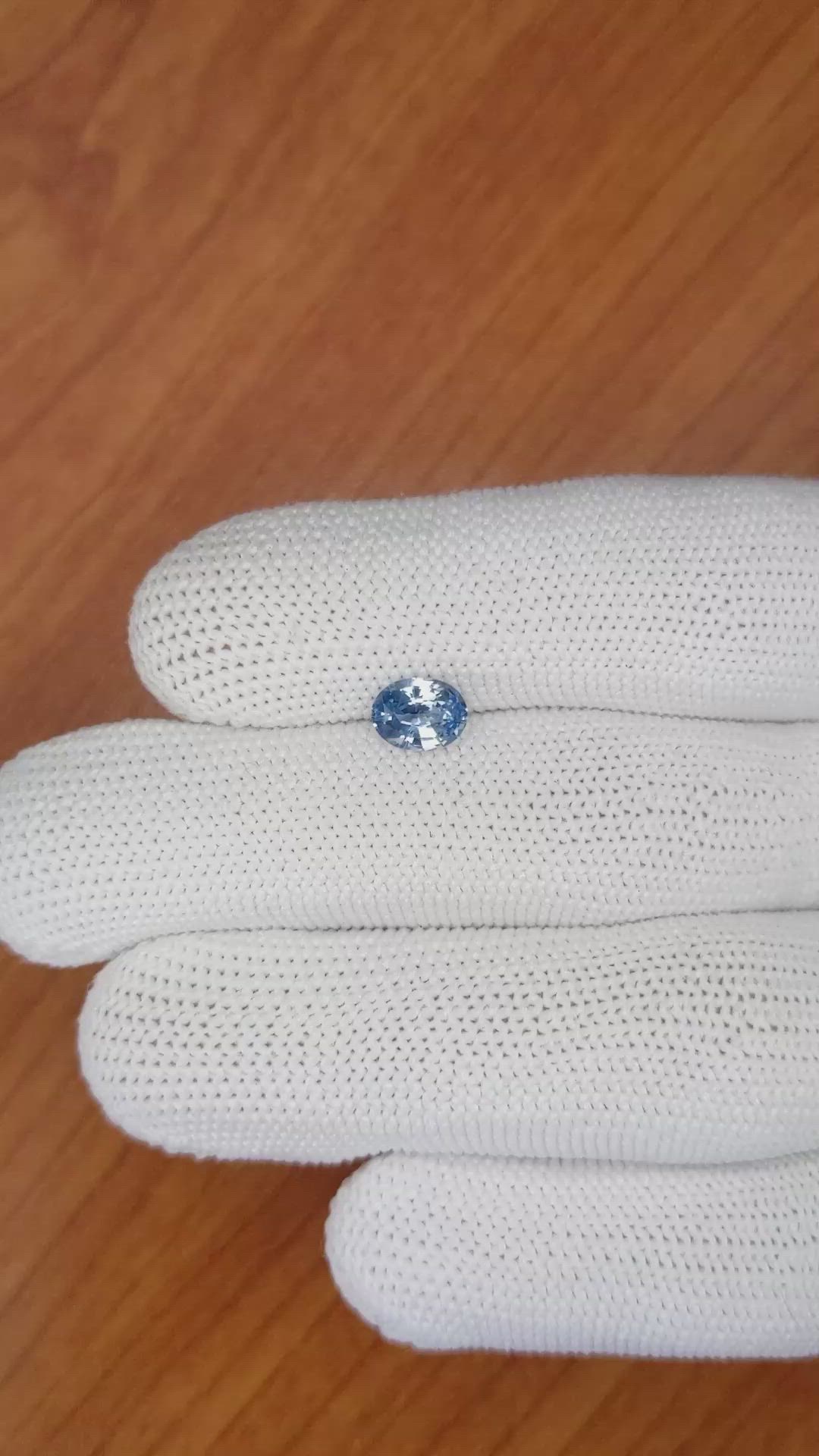1.05 Ct. Blue Sapphire from Ceylon (Sri Lanka) Size Video