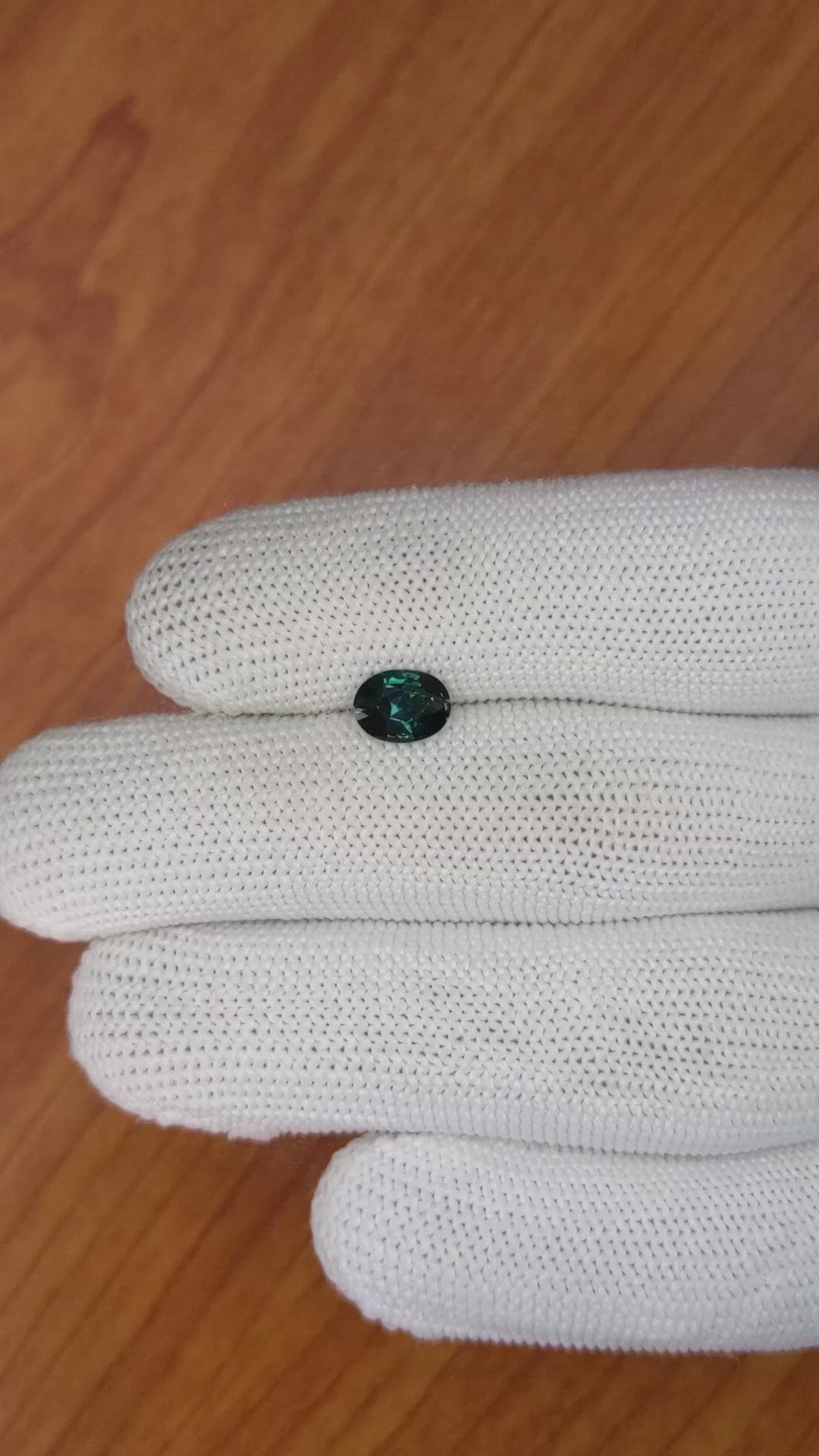 1.12 Ct. Bluish Green Sapphire from Ceylon (Sri Lanka) Size Video