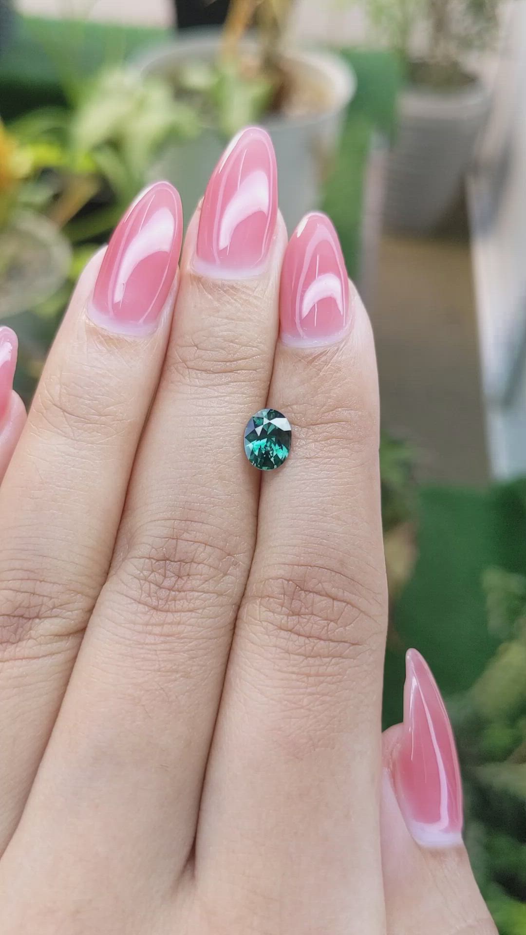 1.12 Ct. Bluish Green Sapphire from Ceylon (Sri Lanka) Size Video