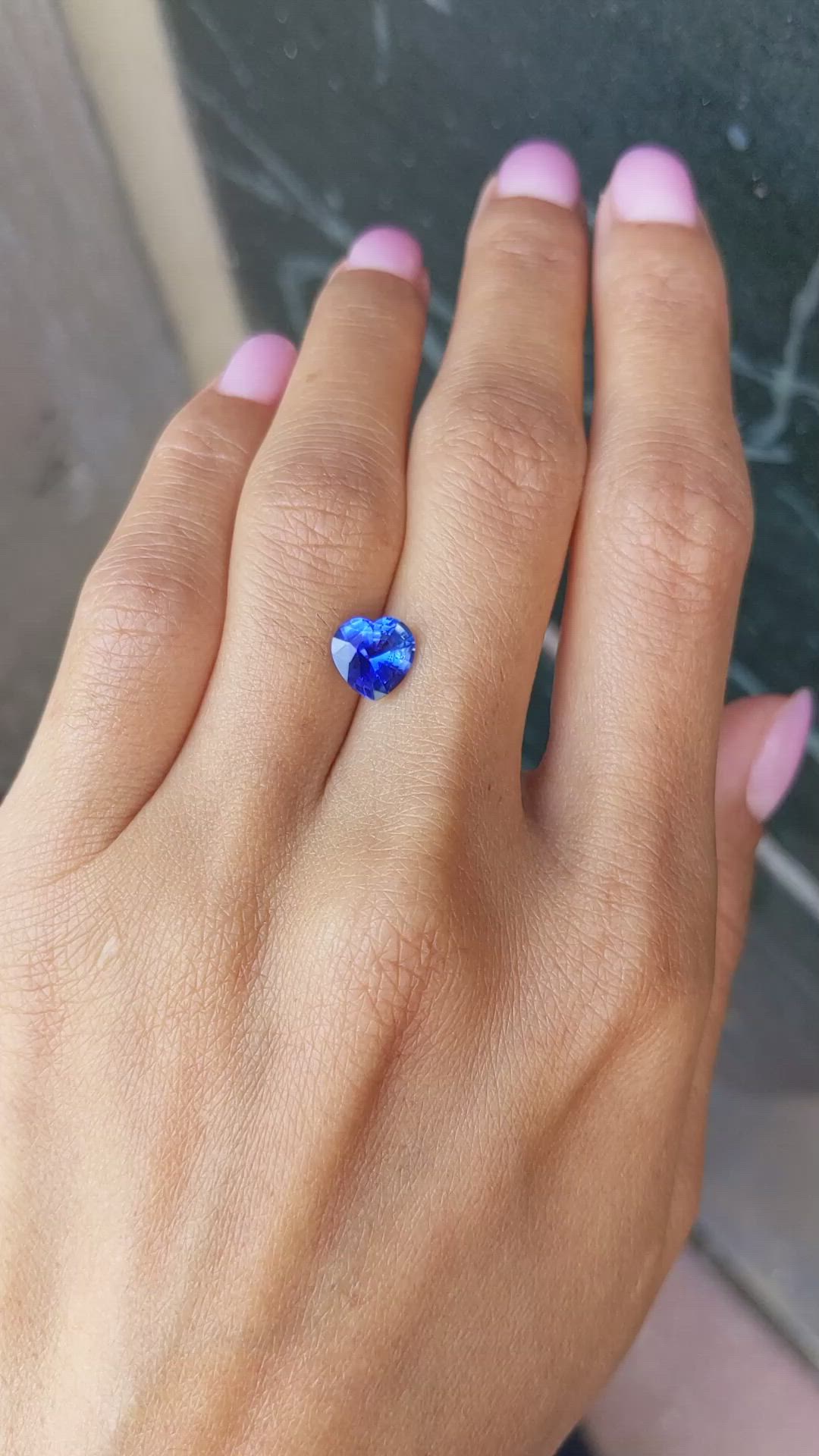 2.04 Ct. Blue Sapphire from Ceylon (Sri Lanka) Size Video