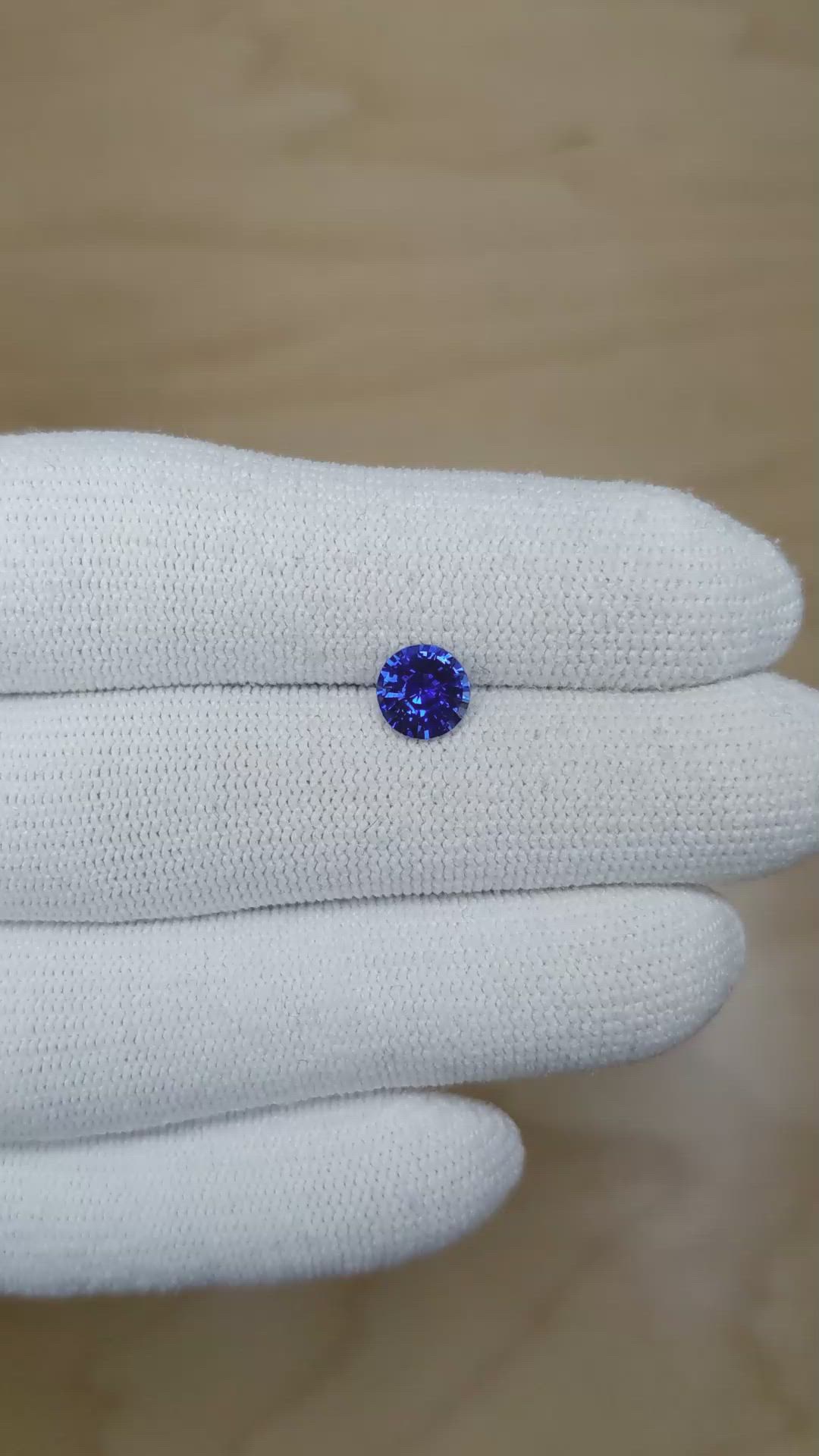 1.29 Ct. Blue Sapphire from Ceylon (Sri Lanka) Size Video