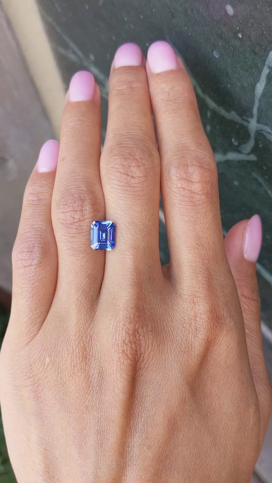 2.73 Ct. Blue Sapphire from Ceylon (Sri Lanka) Size Video