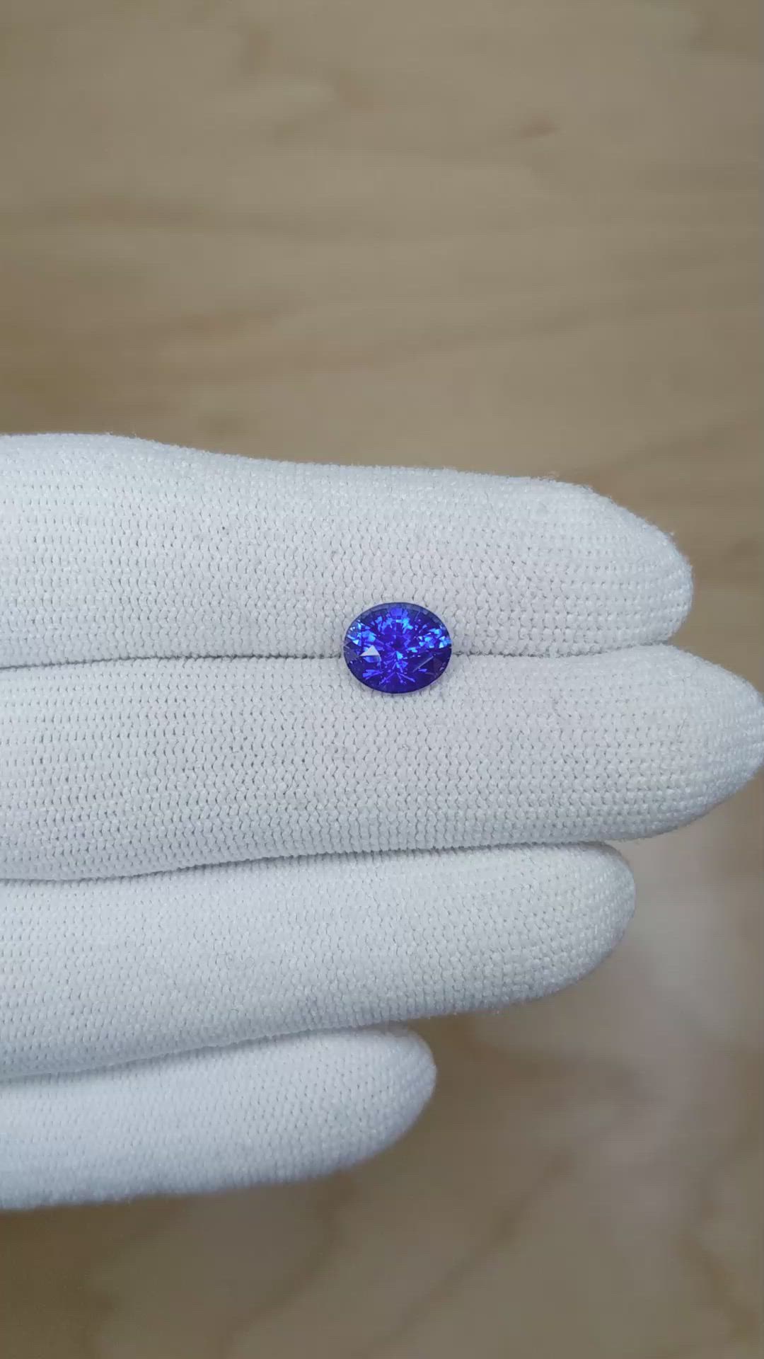 2.13 Ct. Blue Sapphire from Ceylon (Sri Lanka) Size Video