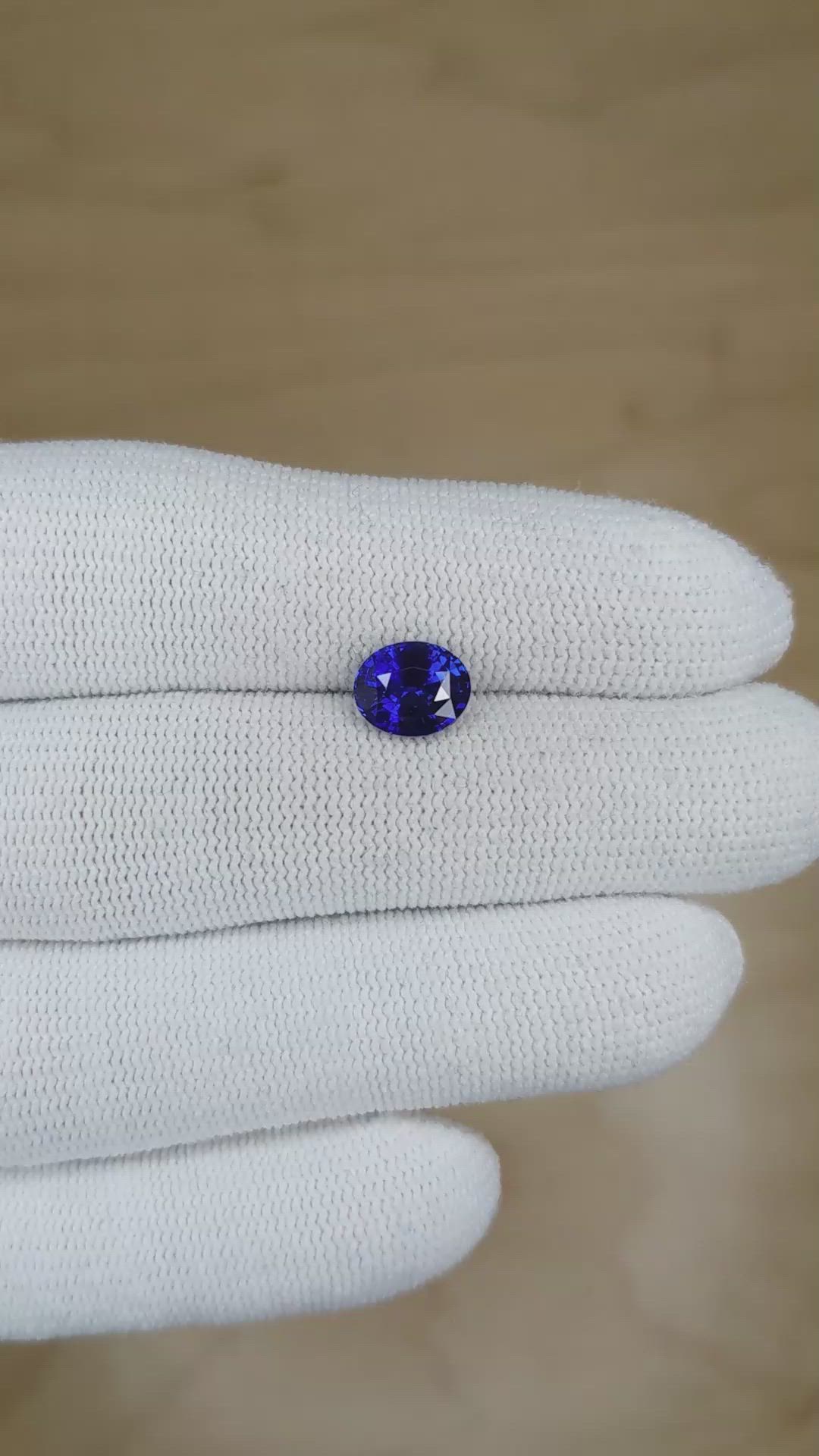 2.06 Ct. Blue Sapphire from Ceylon (Sri Lanka) Size Video
