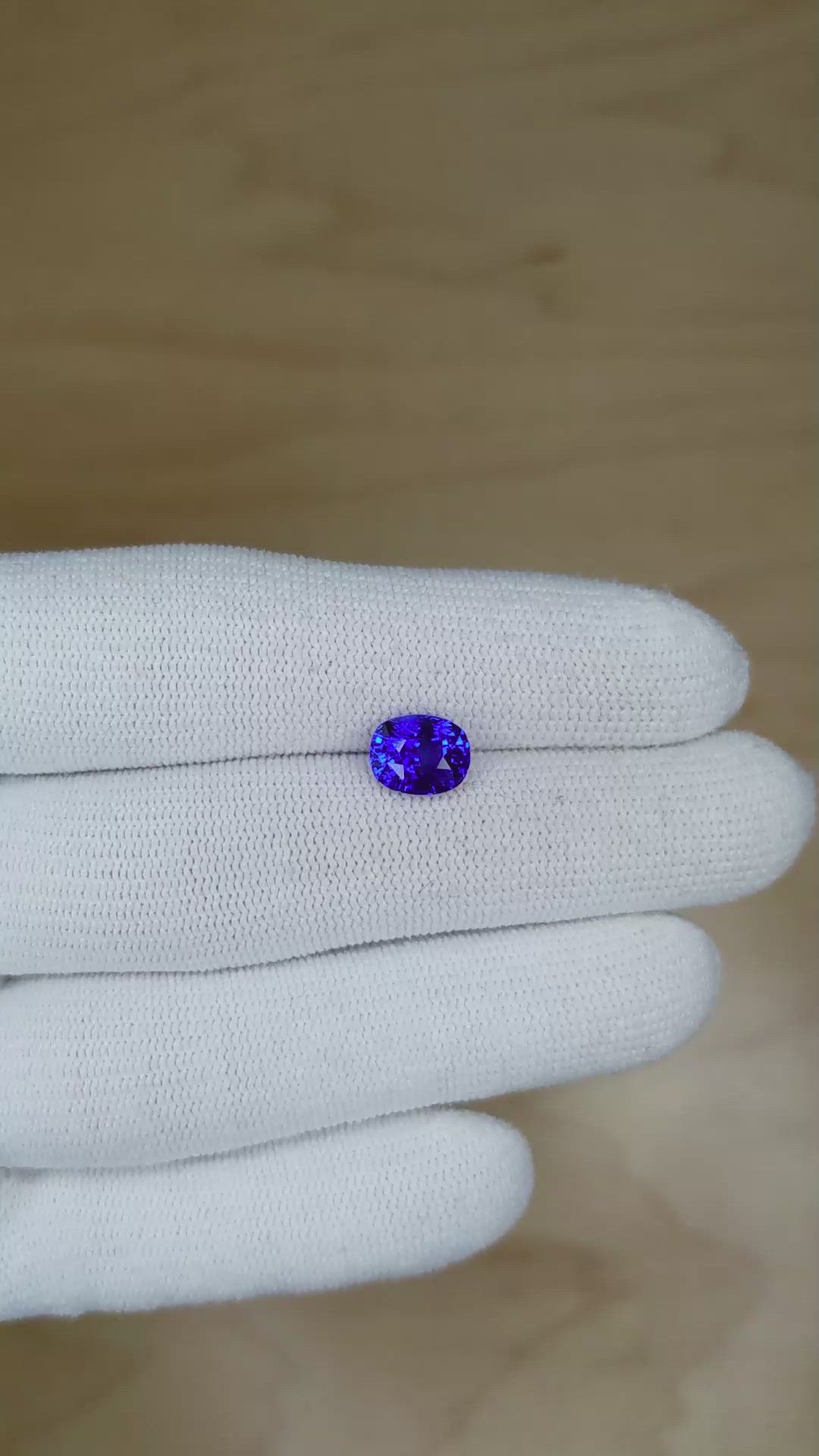 2.52 Ct. Blue Sapphire from Ceylon (Sri Lanka) Size Video