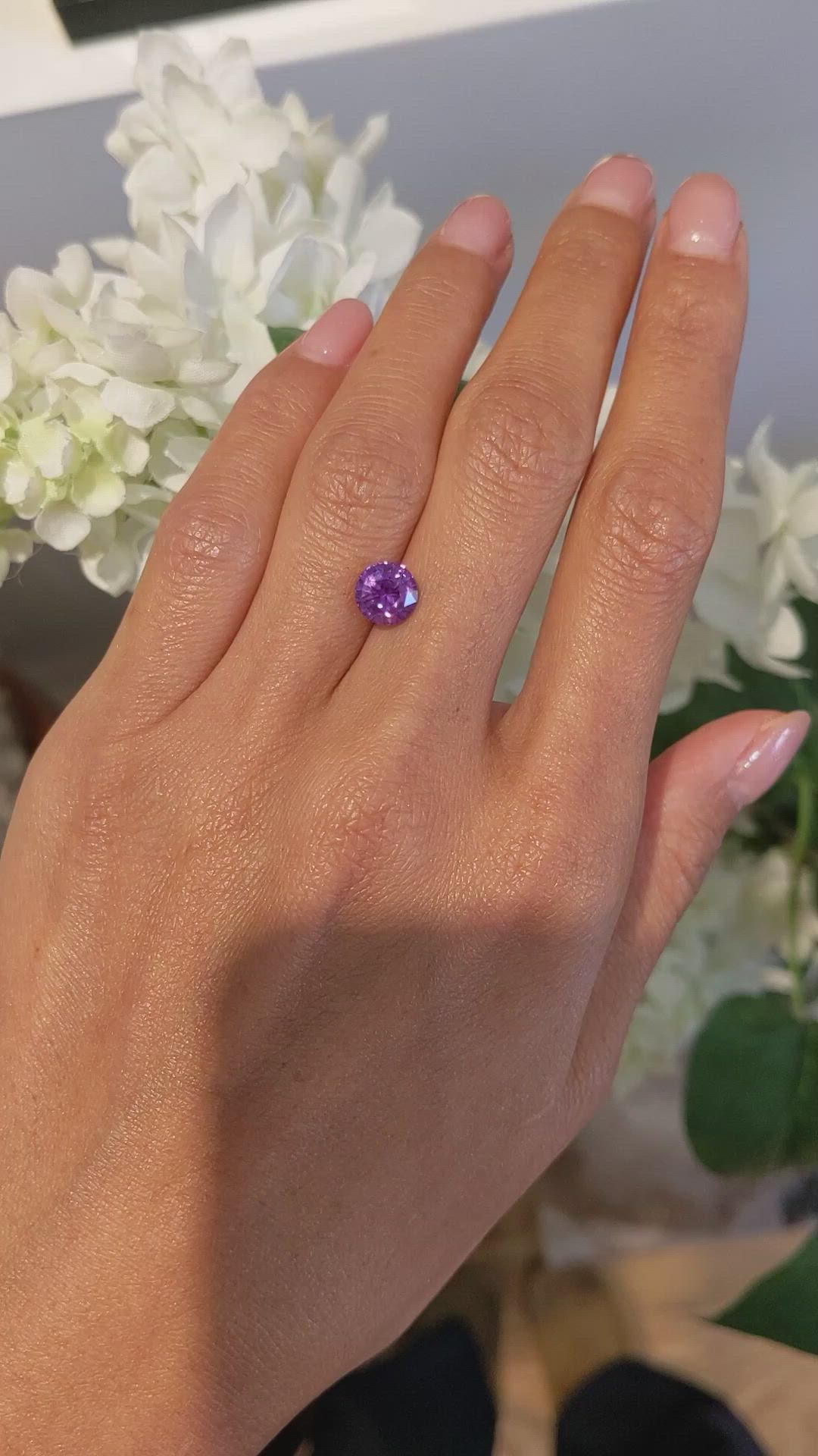 2.17 Ct. Purple Sapphire from Ceylon (Sri Lanka) Size Video
