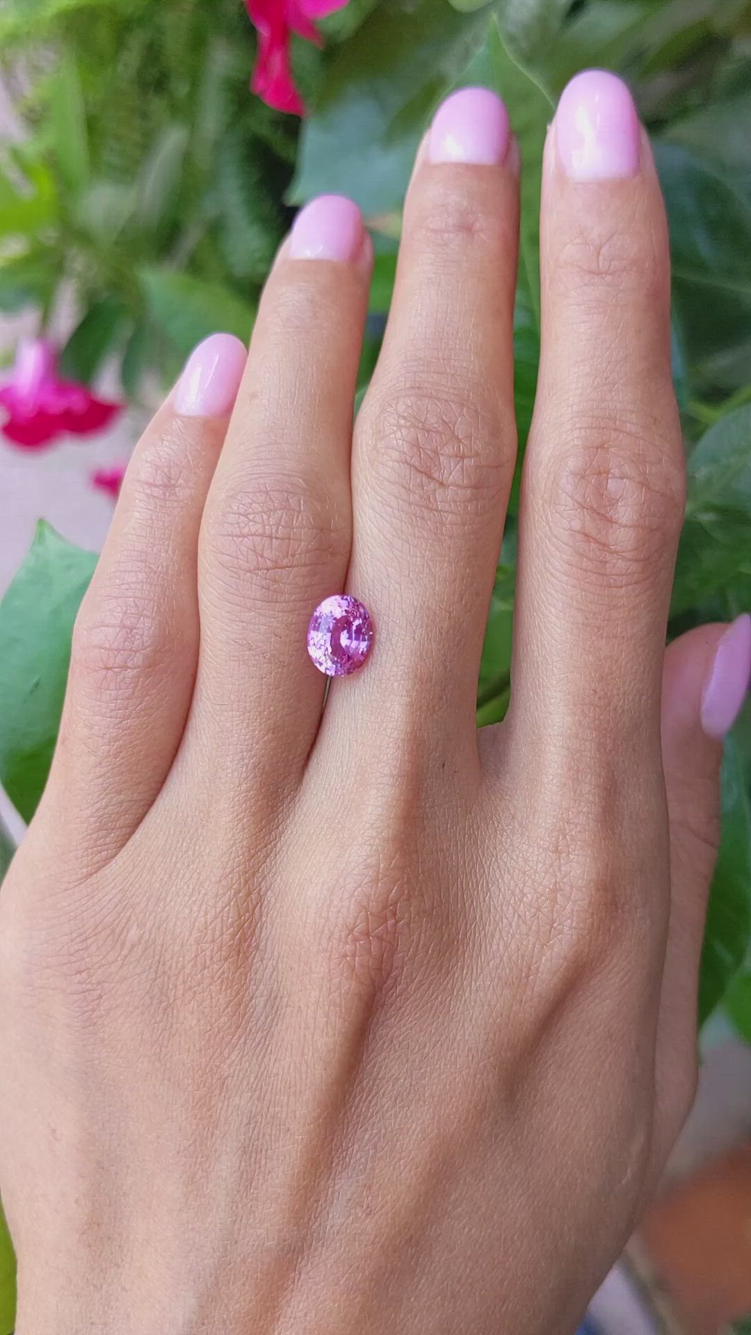 2.27 Ct. Purplish Pink Sapphire from Madagascar Size Video