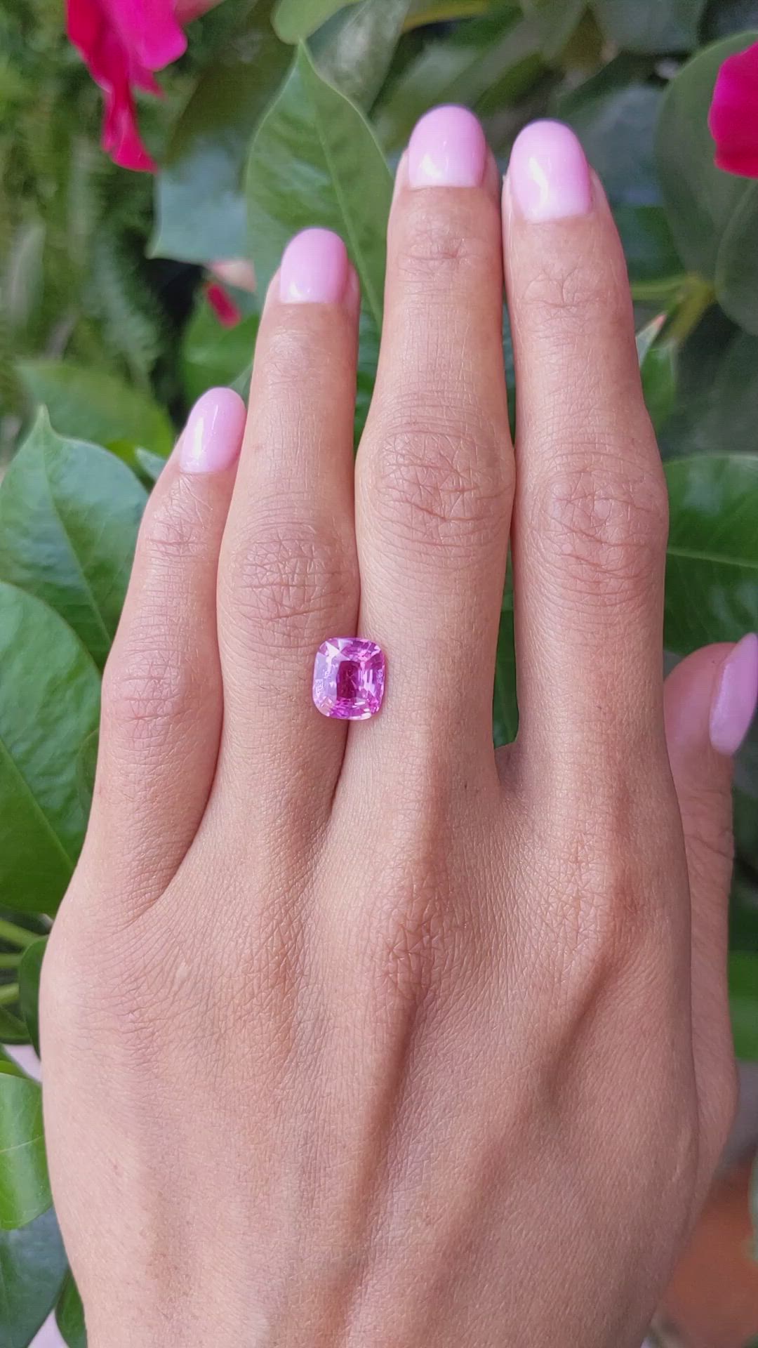 3.08 Ct. Pink Sapphire from Madagascar Size Video