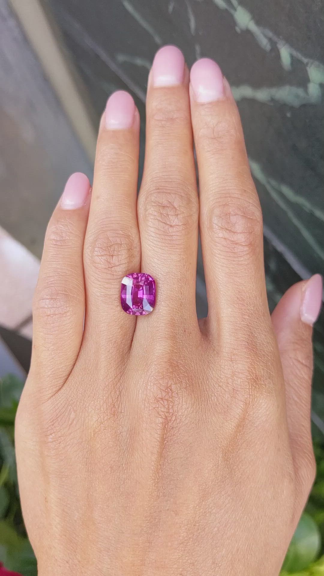6.03 Ct. Purplish Pink Sapphire from Ceylon (Sri Lanka) Size Video