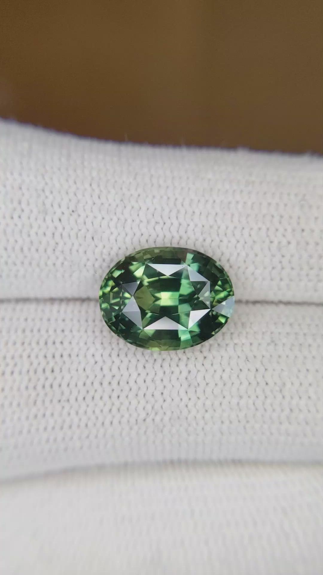6.96 Ct. Green Sapphire from Madagascar Size Video