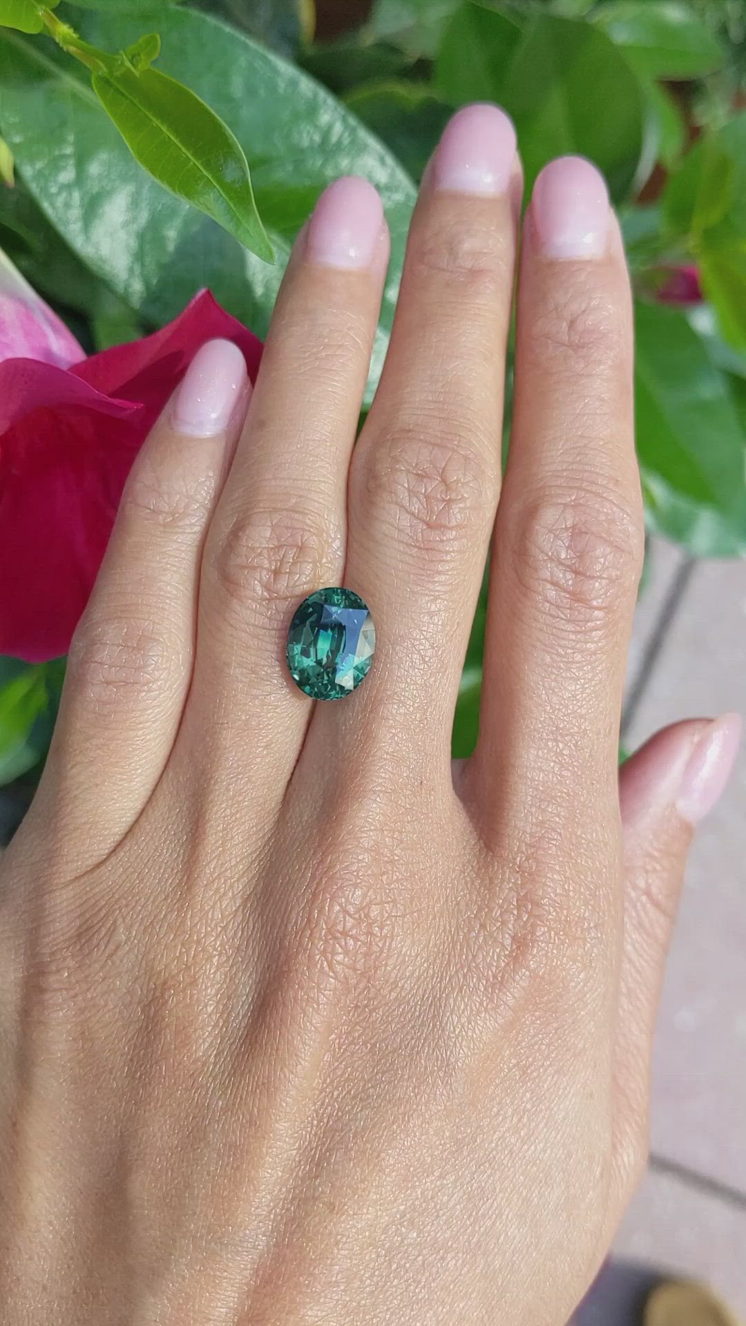 6.96 Ct. Green Sapphire from Madagascar Size Video