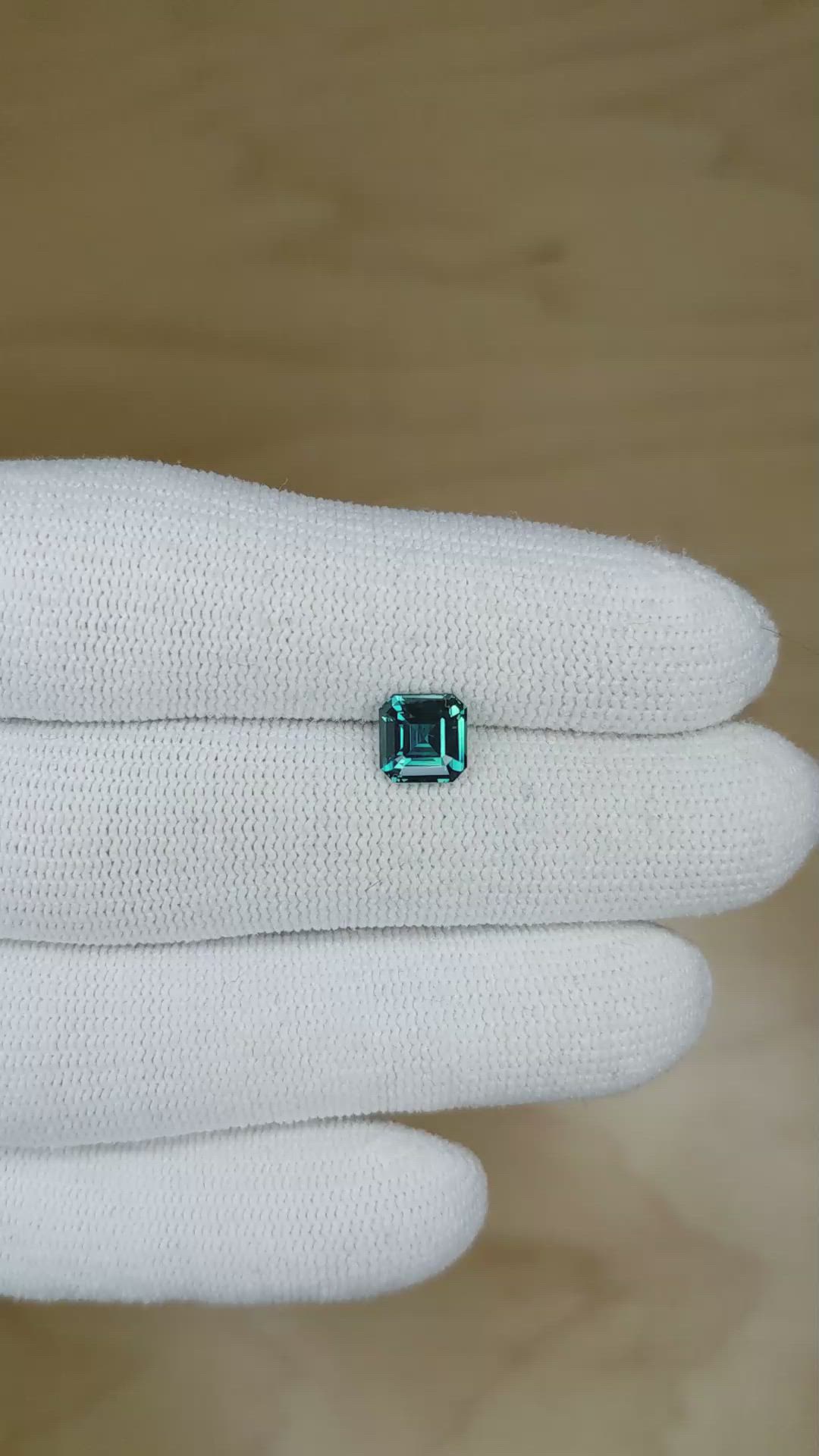 1.54 Ct. Greenish Blue Sapphire from Madagascar Size Video