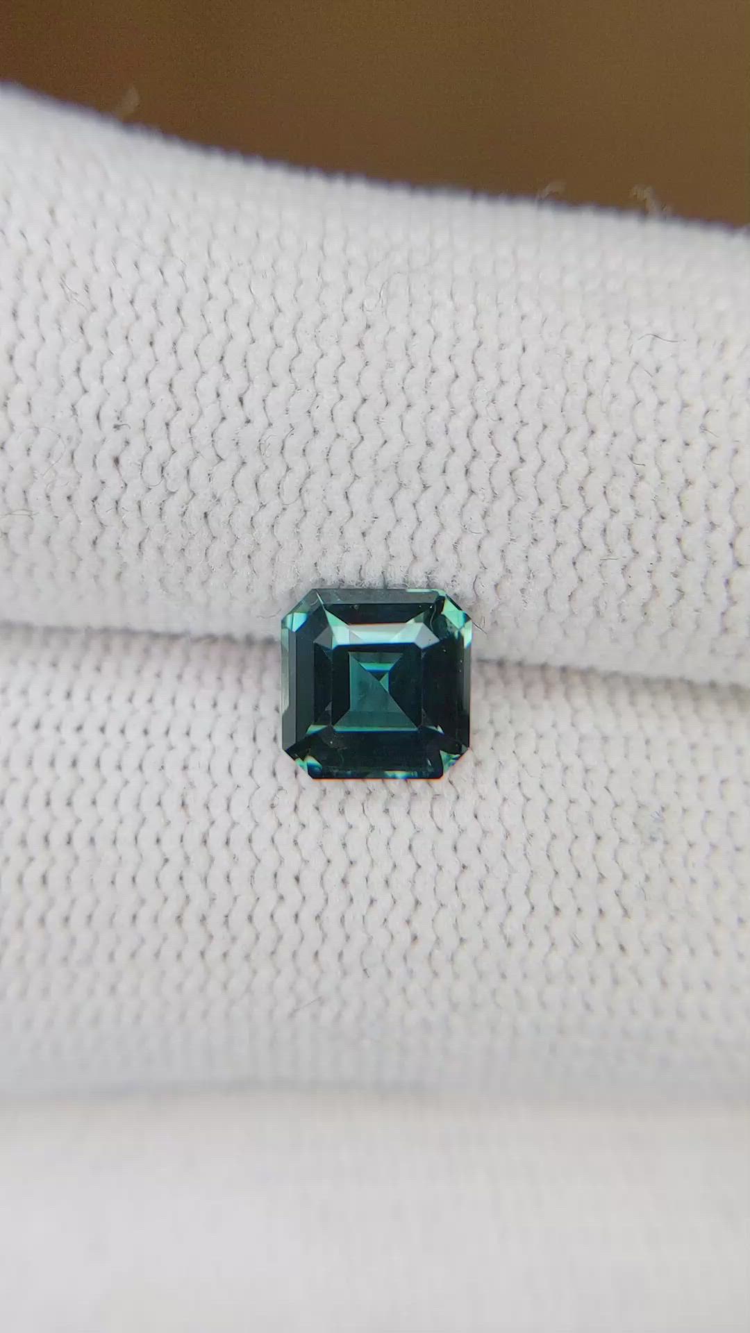 1.54 Ct. Greenish Blue Sapphire from Madagascar Size Video