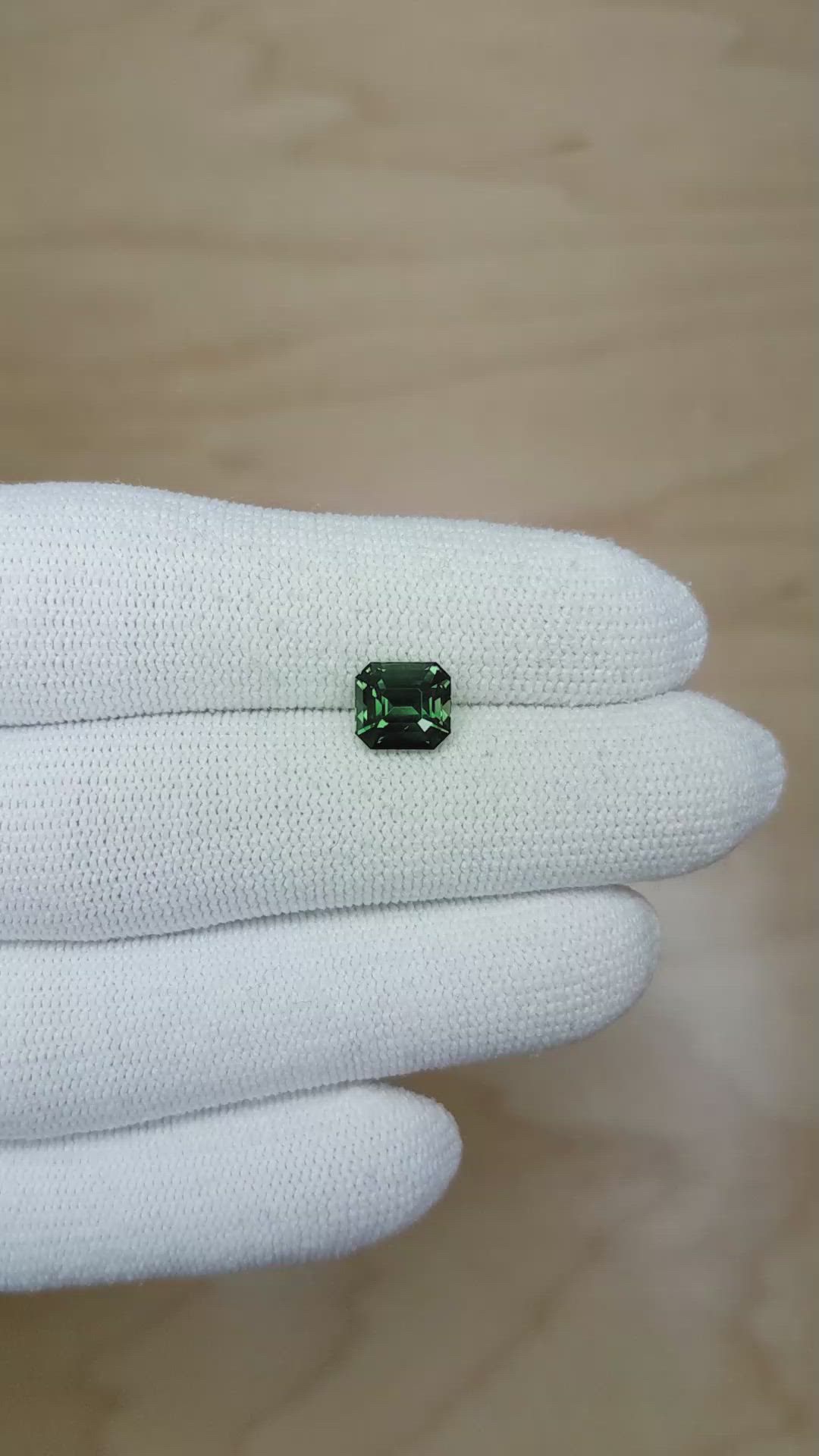 2.52 Ct. Bluish Green Sapphire from Madagascar Size Video