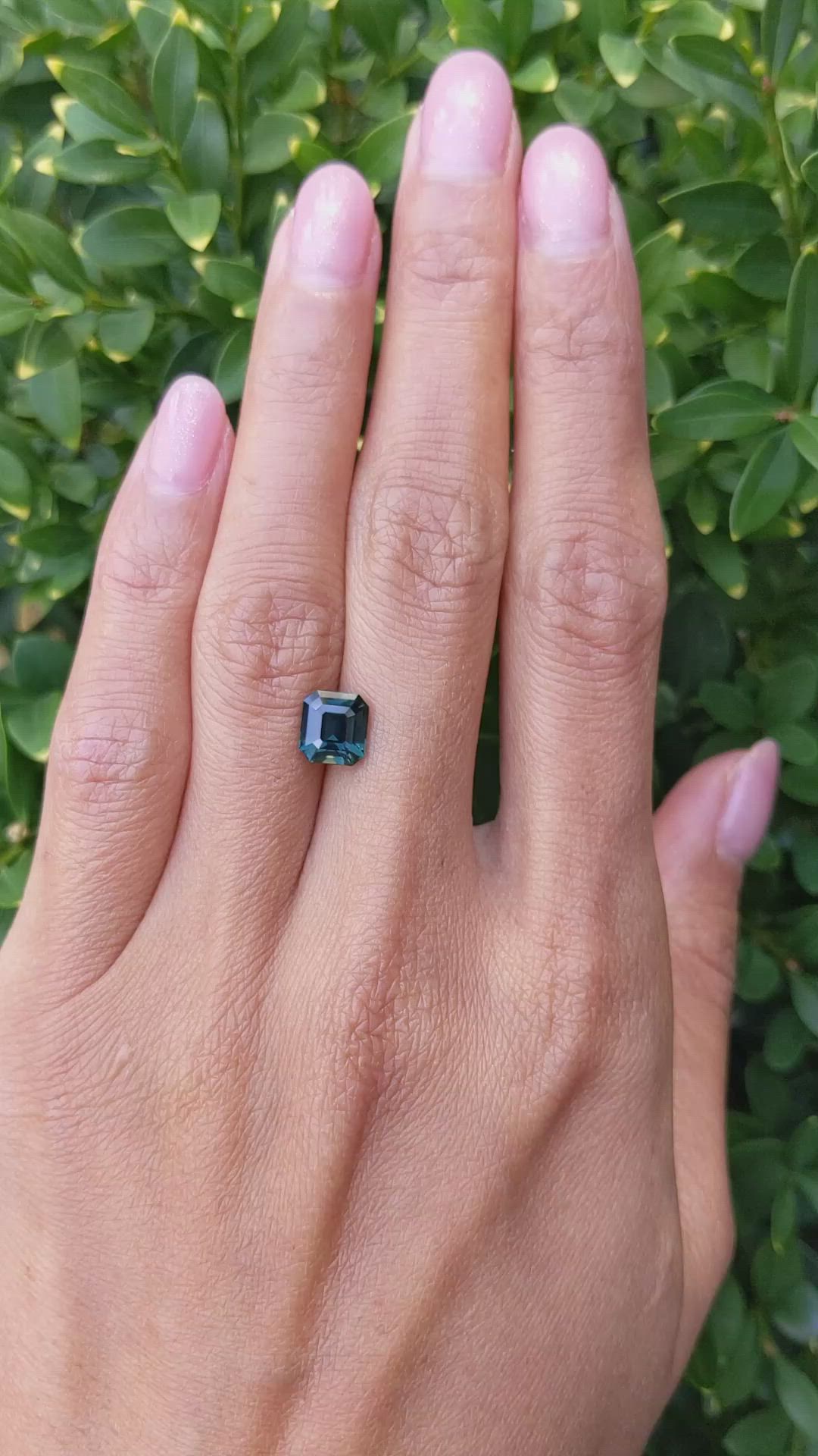 2.52 Ct. Bluish Green Sapphire from Madagascar Size Video