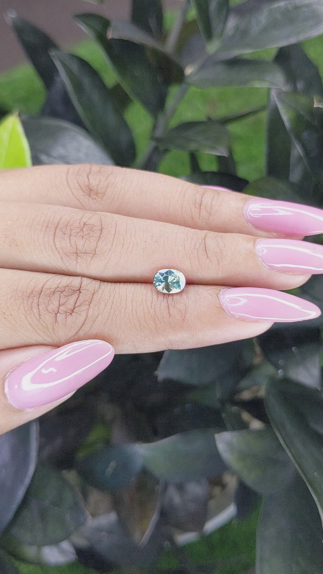 1.09 Ct. Greenish Blue Sapphire from Madagascar Size Video