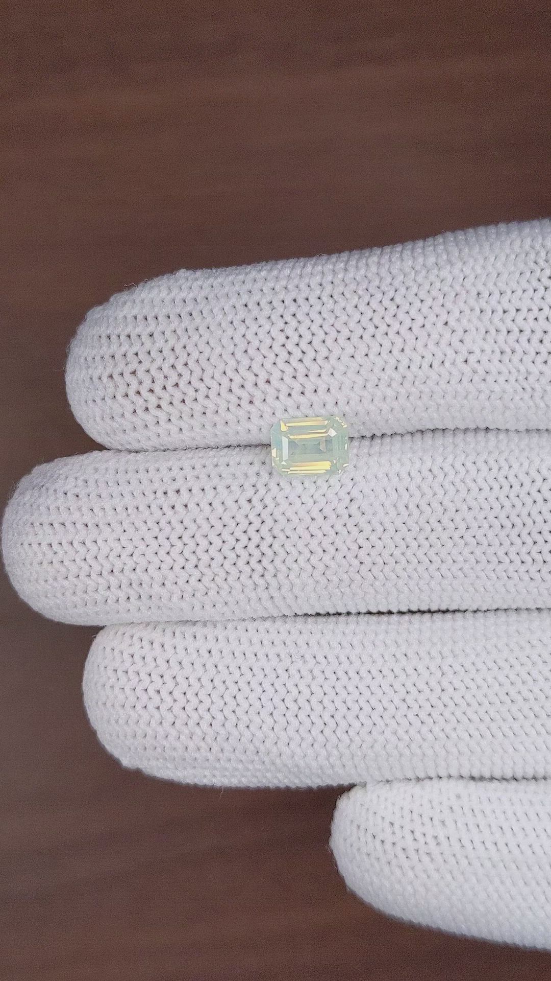 1.55 Ct. Yellowish Green Sapphire from Madagascar Size Video