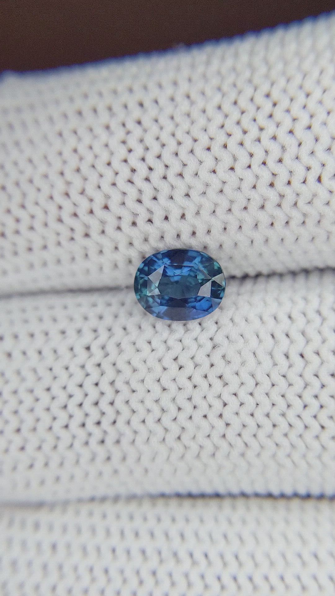 1.07 Ct. Greenish Blue Sapphire from Madagascar Size Video